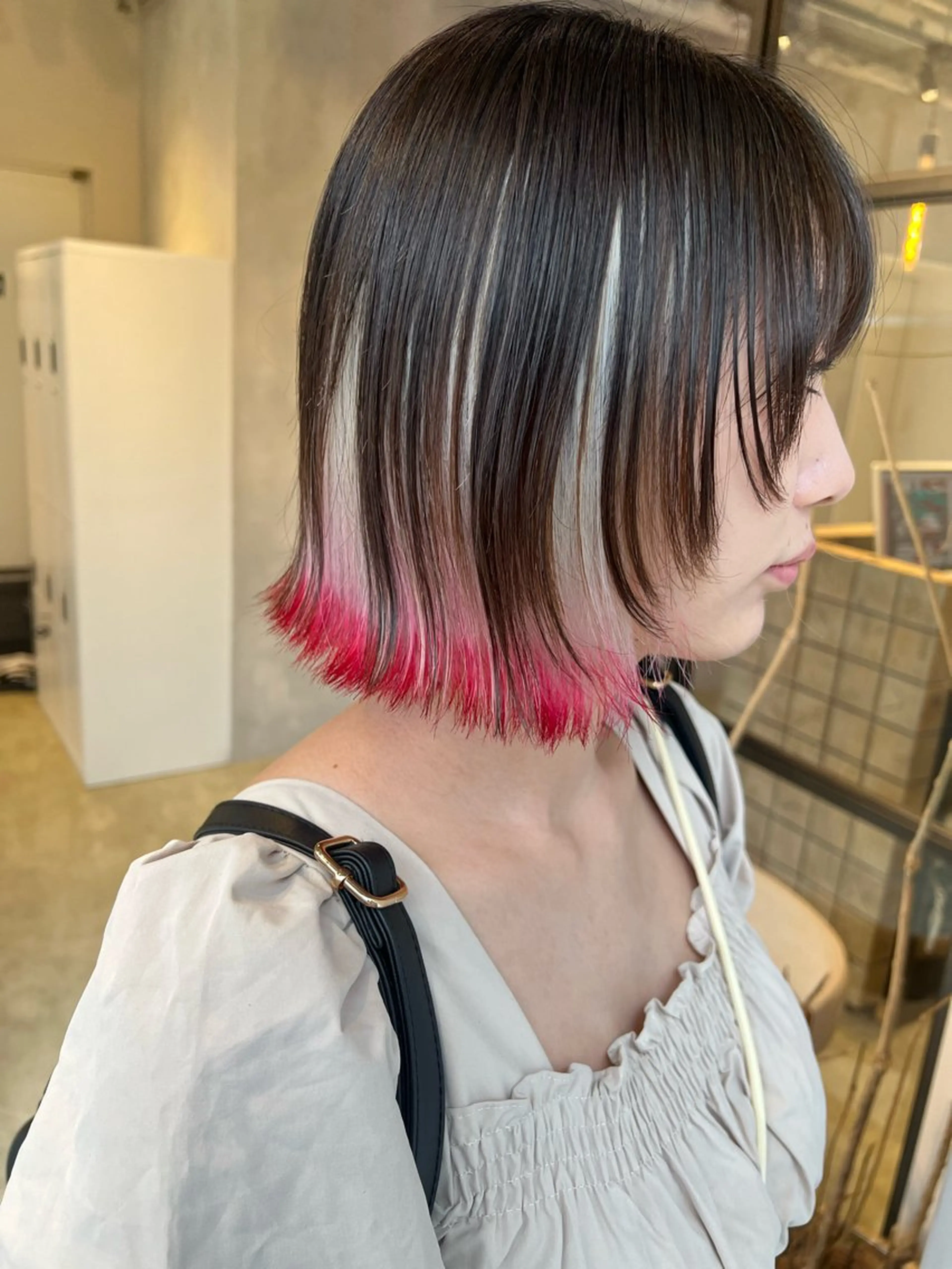 ミディアム ヘアカラー トリートメント 渋谷ハイトーン/ デザインカラー阿部のヘアスタイル