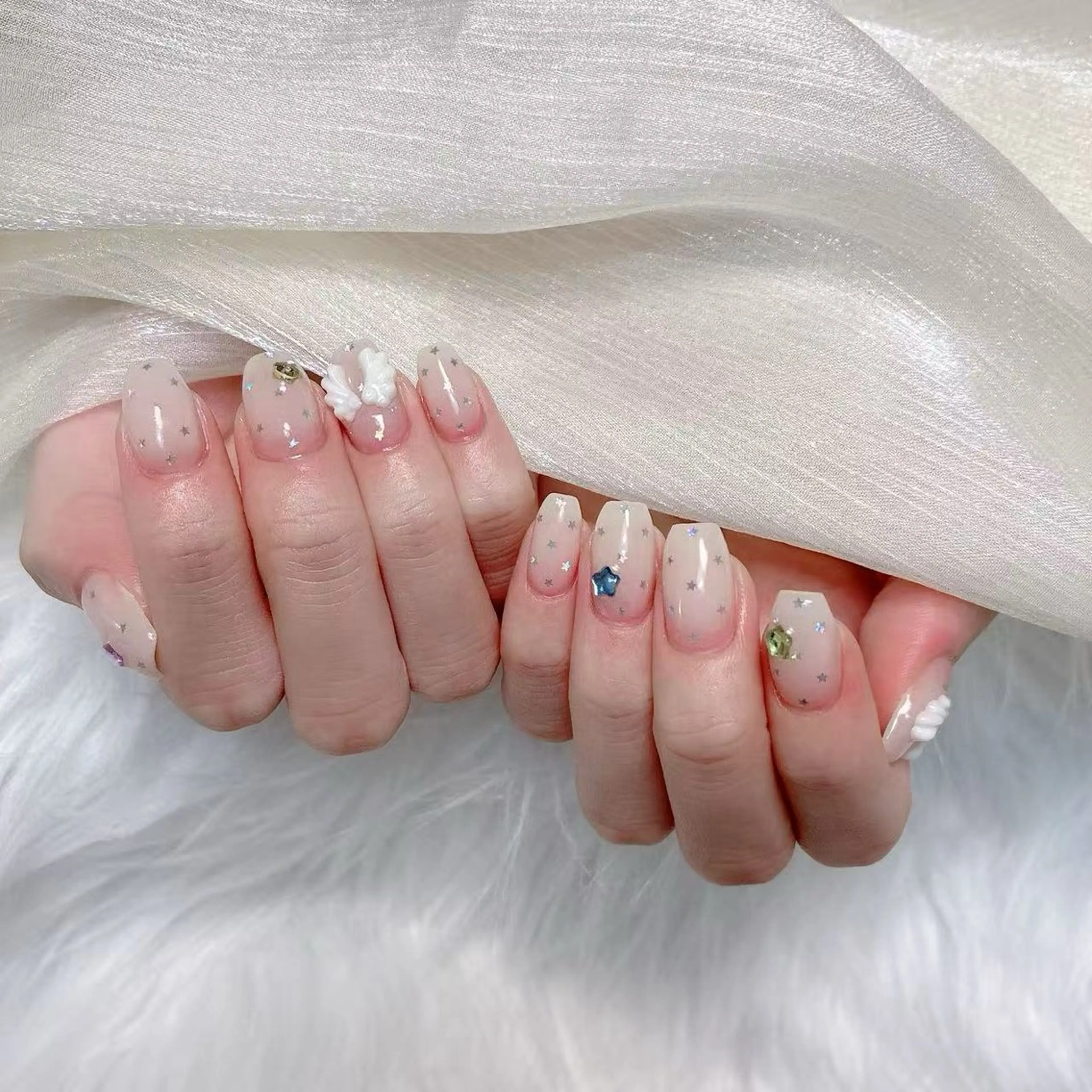 ネイル アニマル柄 チークネイル フラッシュネイル フットネイル フレンチネイル ハンドネイル B·U Nail大宮 長さだし専門店のネイルデザイン