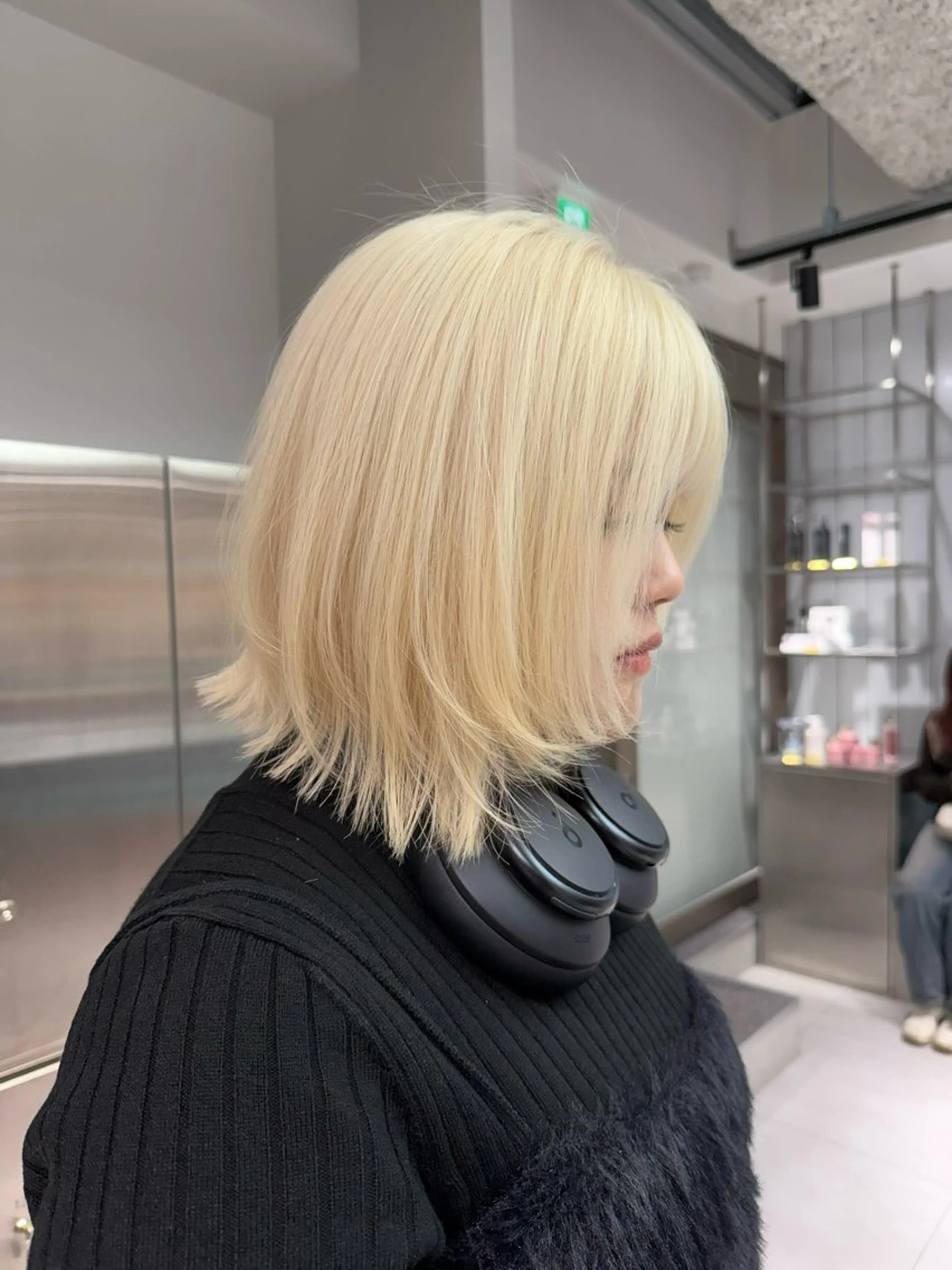 ミディアム ボブレイヤー ボブ レイヤーカット ヘアカラー トリートメント ハルナ / 韓国ヘア♪のヘアスタイル