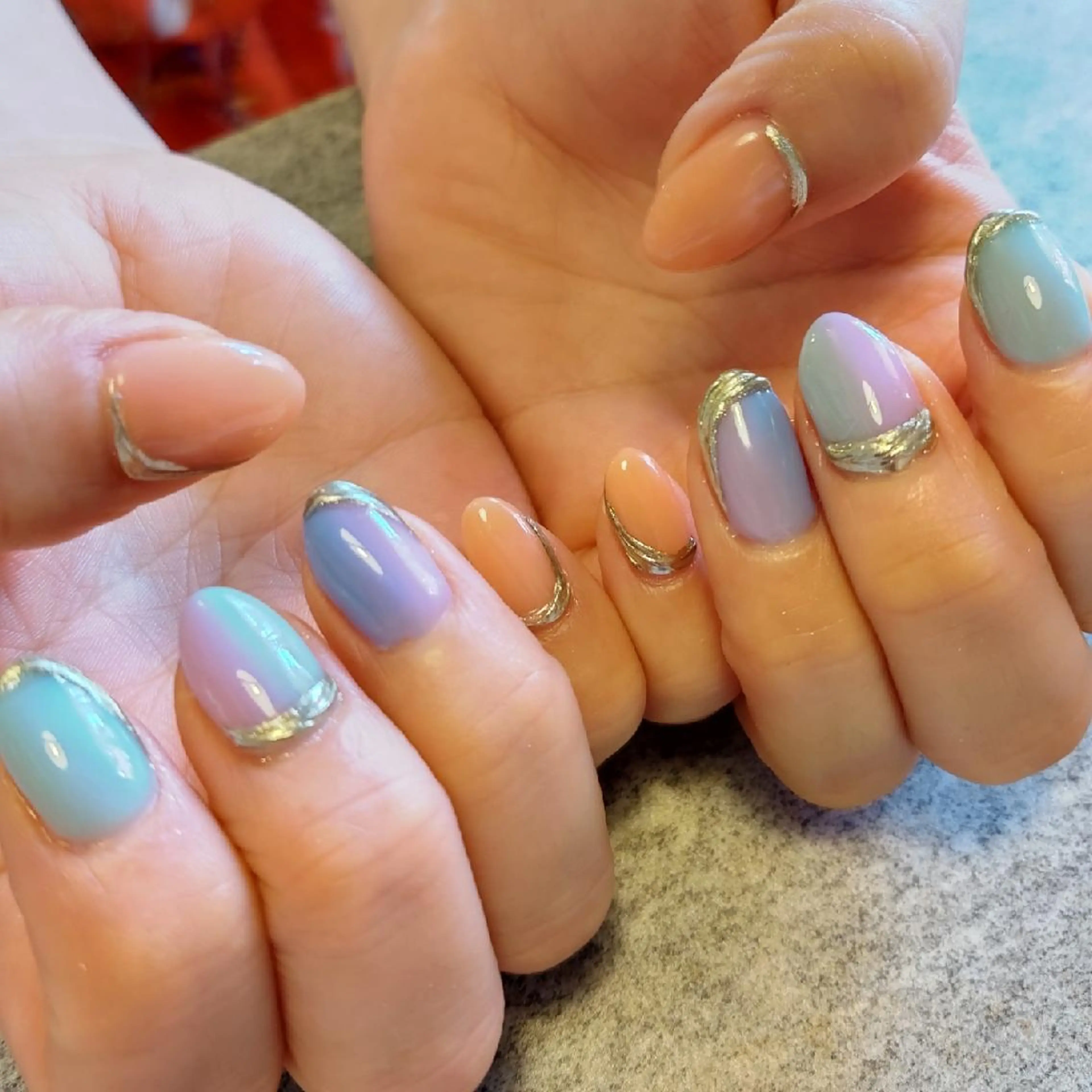 ネイル ミラーネイル ジェヌインネイル 河内のネイルデザイン