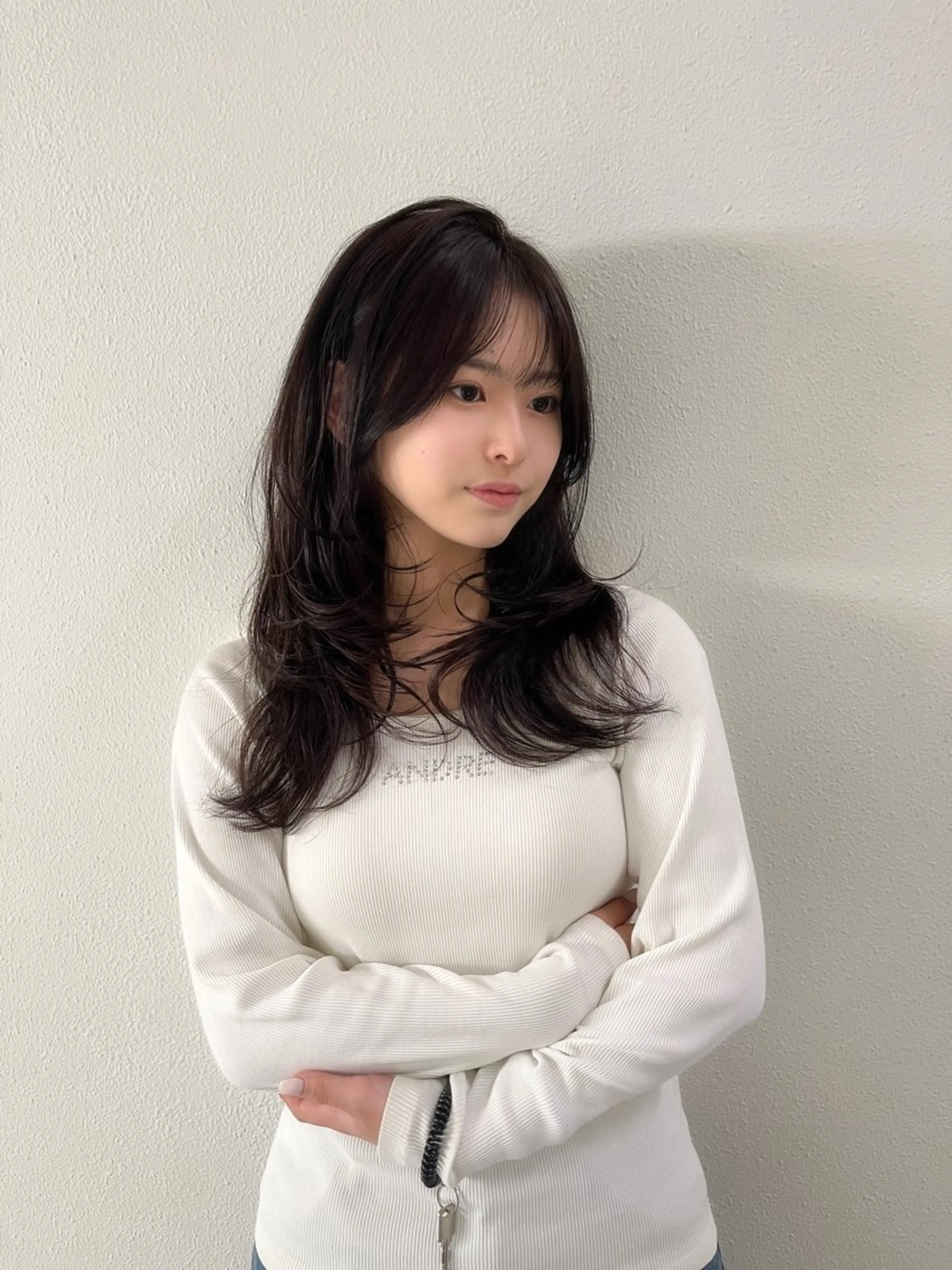 セミロング カラー レイヤーカット 縮毛矯正/ハイトーン /パーマ/せき🧸のヘアスタイル