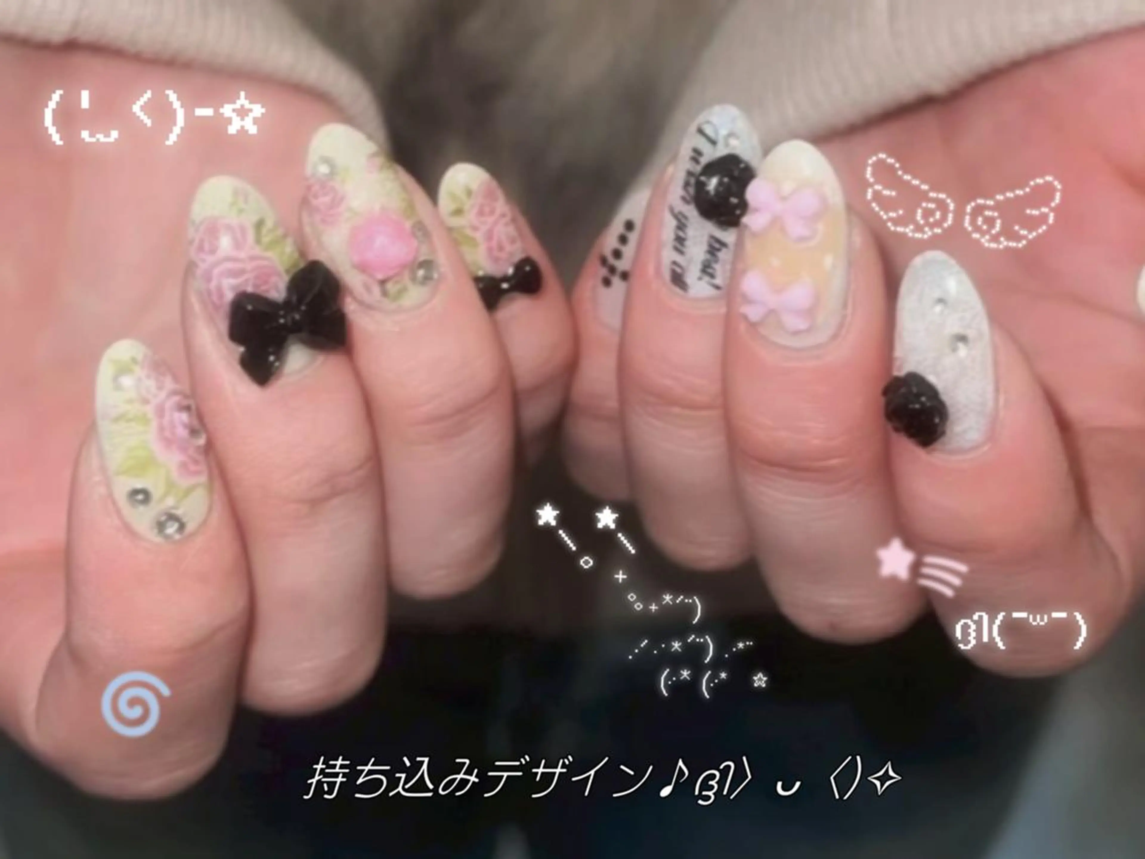 ネイル ハンドネイル フットネイル lili.nail y2k/長さ出しのネイルデザイン