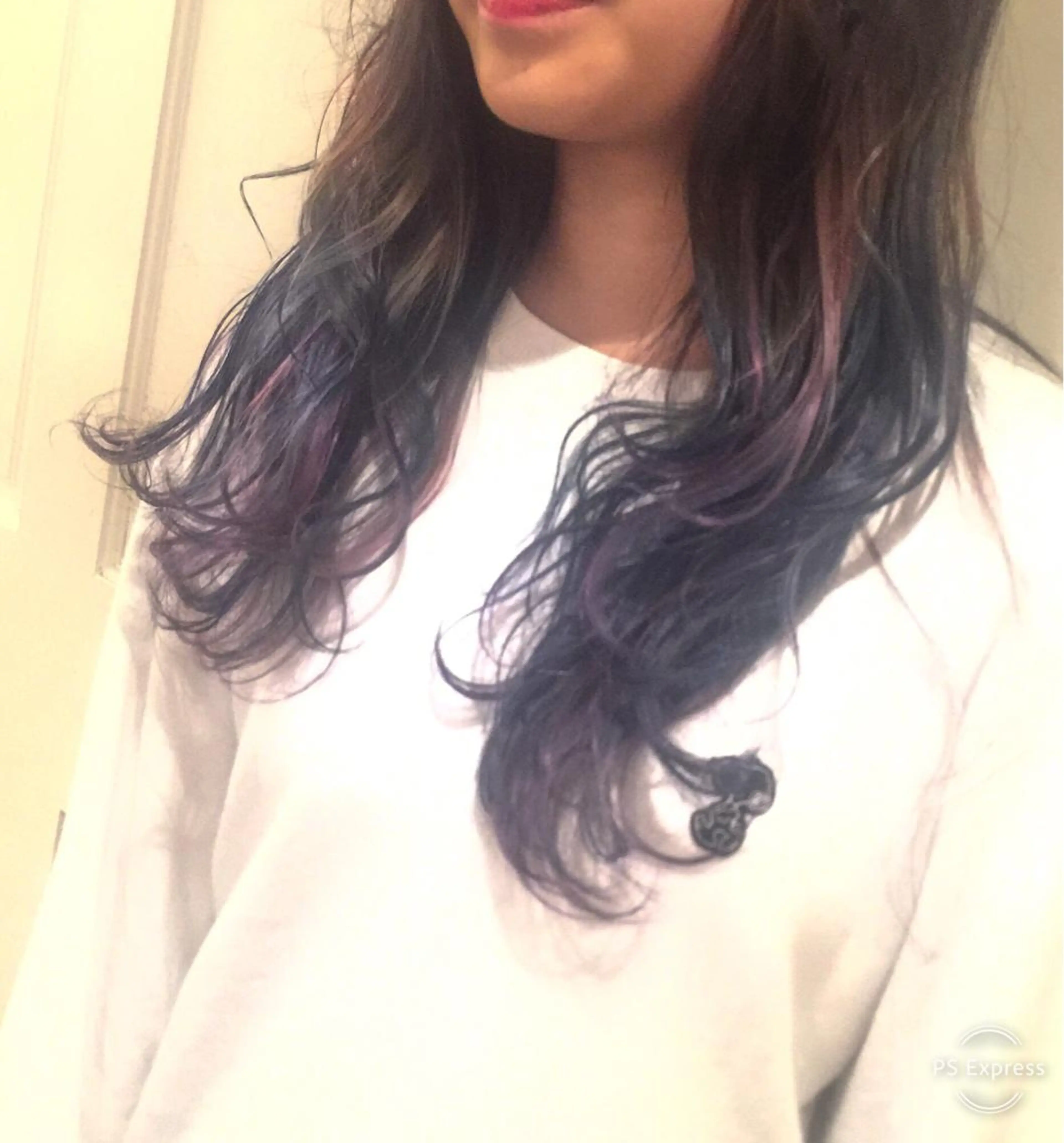 セミロング カラー ブリーチ ブルーカラー グラデーションカラー ネイビーカラー ピンクカラー ホワイト&レイヤーカ ットエクステ長畠俊輔のヘアスタイル