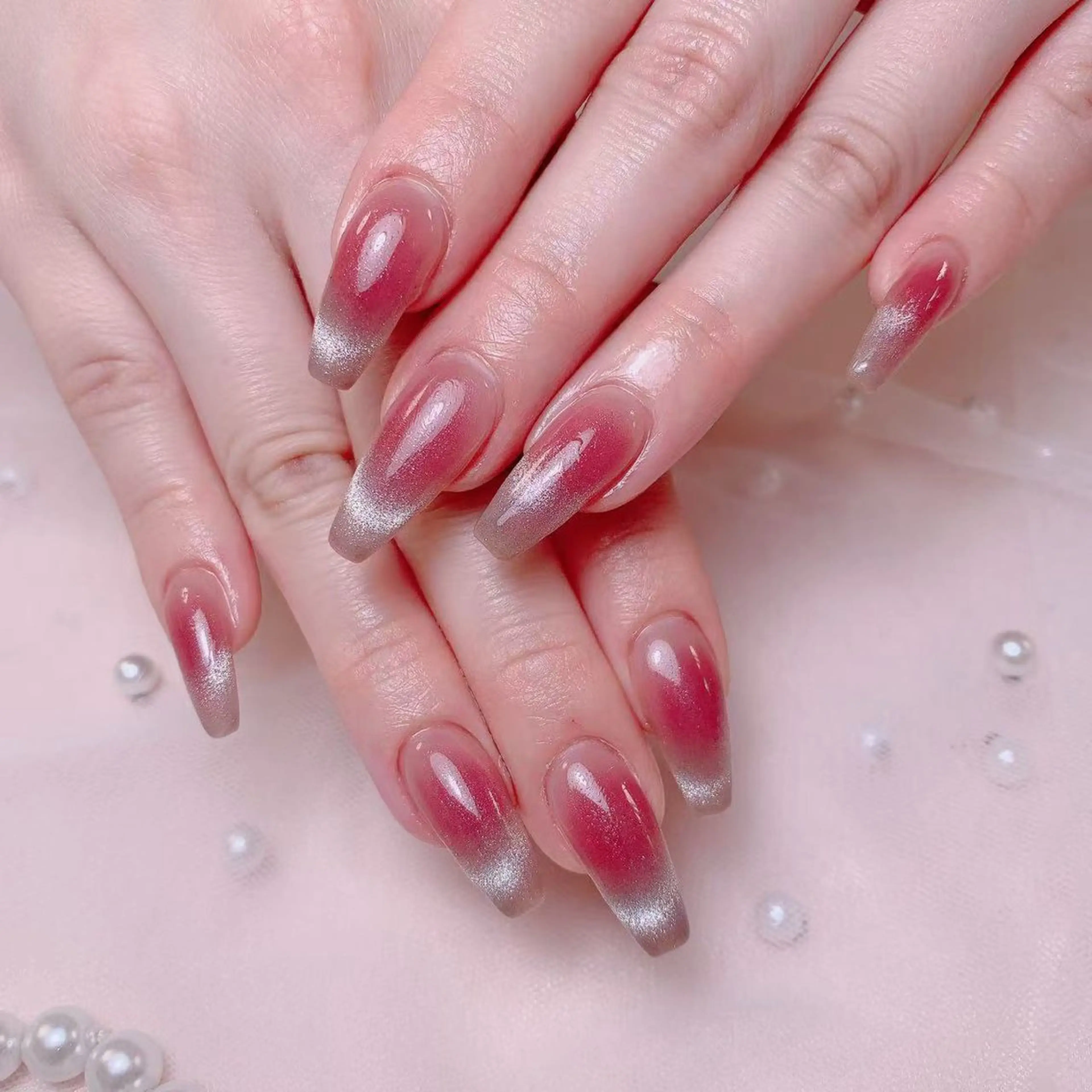 ネイル 長さ出し マグネットネイル Amina nail salonのネイルデザイン