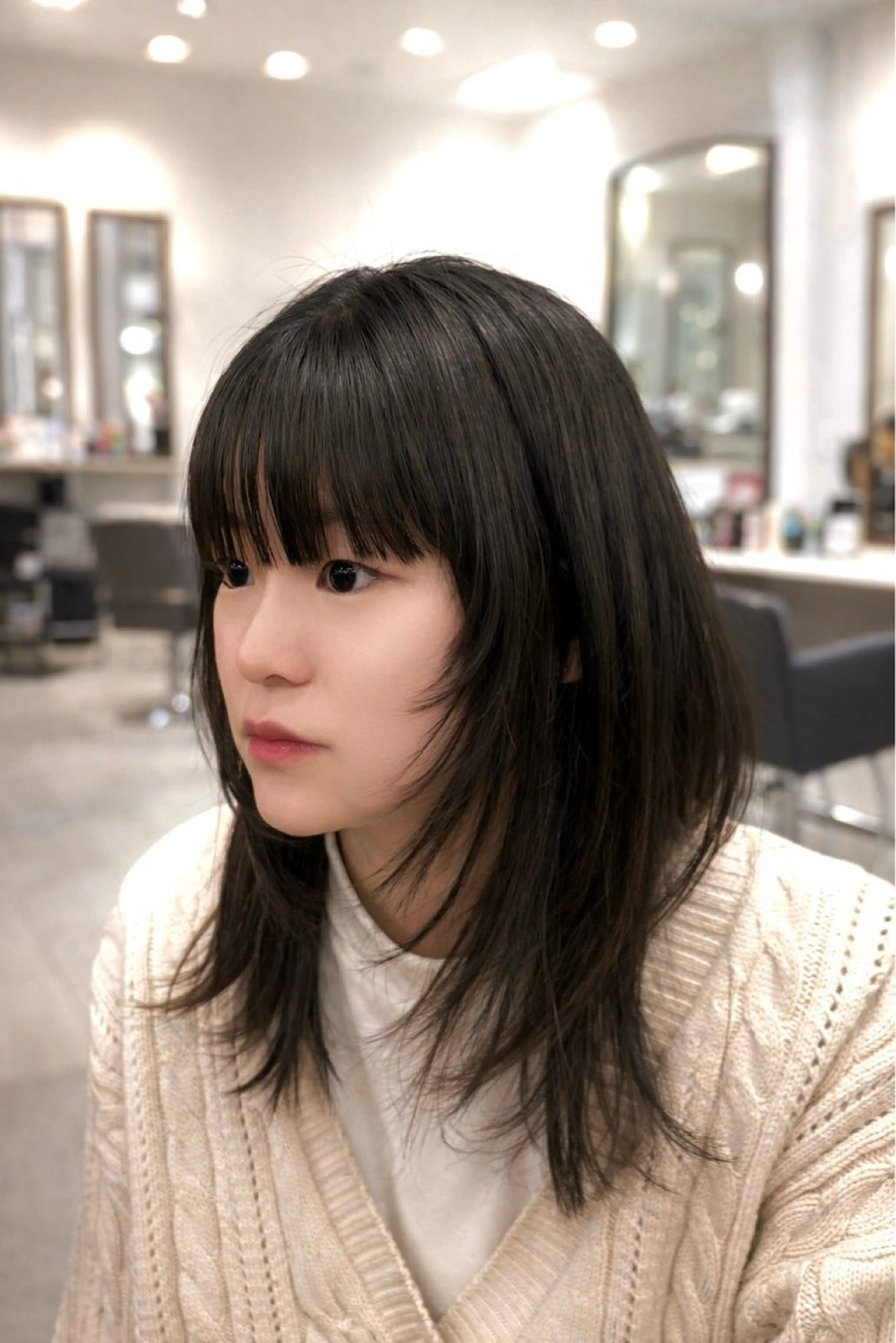 ミディアム カラー レイヤーカット カット ヘアカラー トリートメント うる艶カラー ✨🧸KOTAROのヘアスタイル