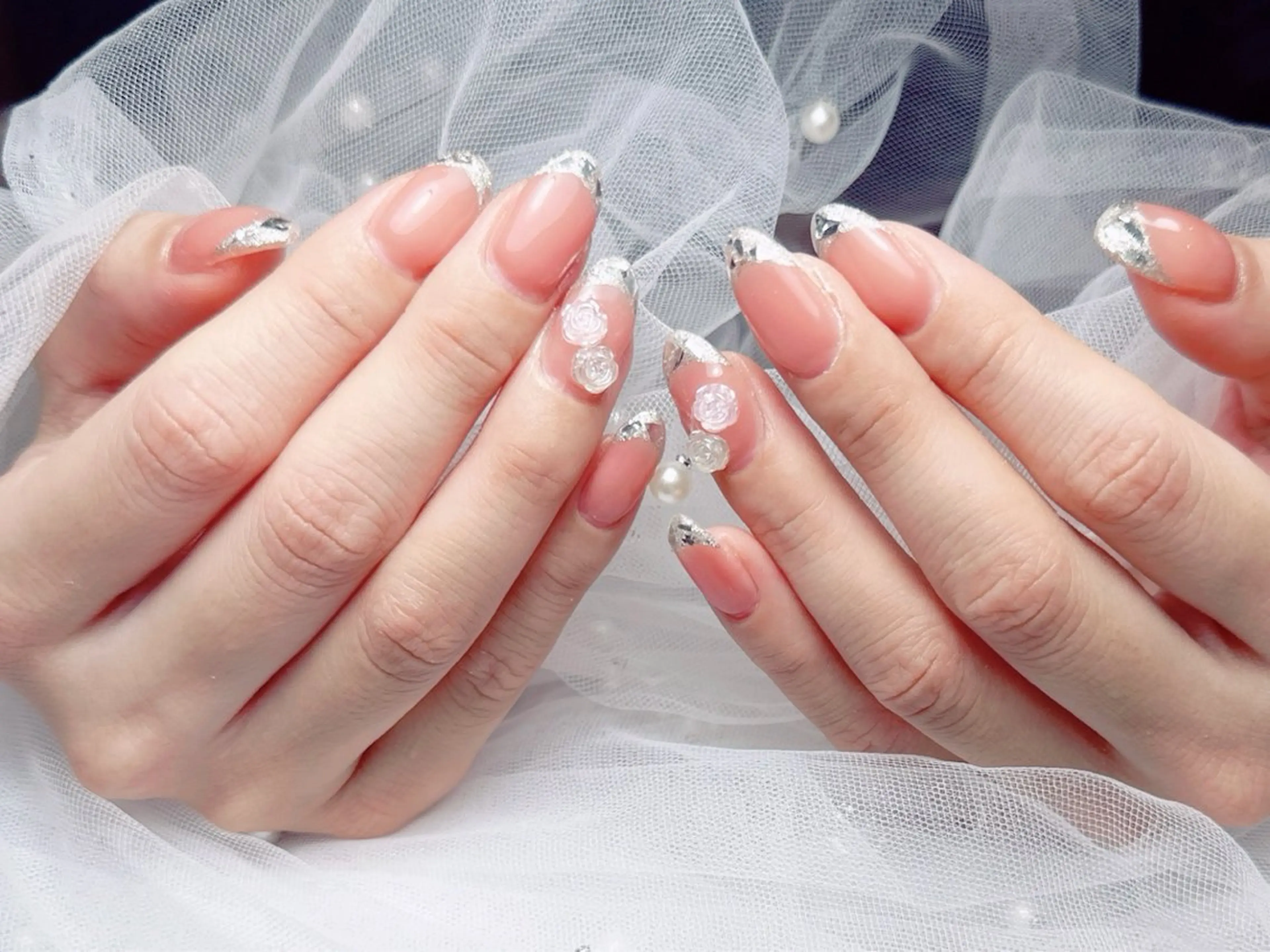 ネイル フレンチネイル ジェルネイル ハート 韓国ネイル マグネットネイル ハンドネイル ネイルサロン lotusのネイルデザイン