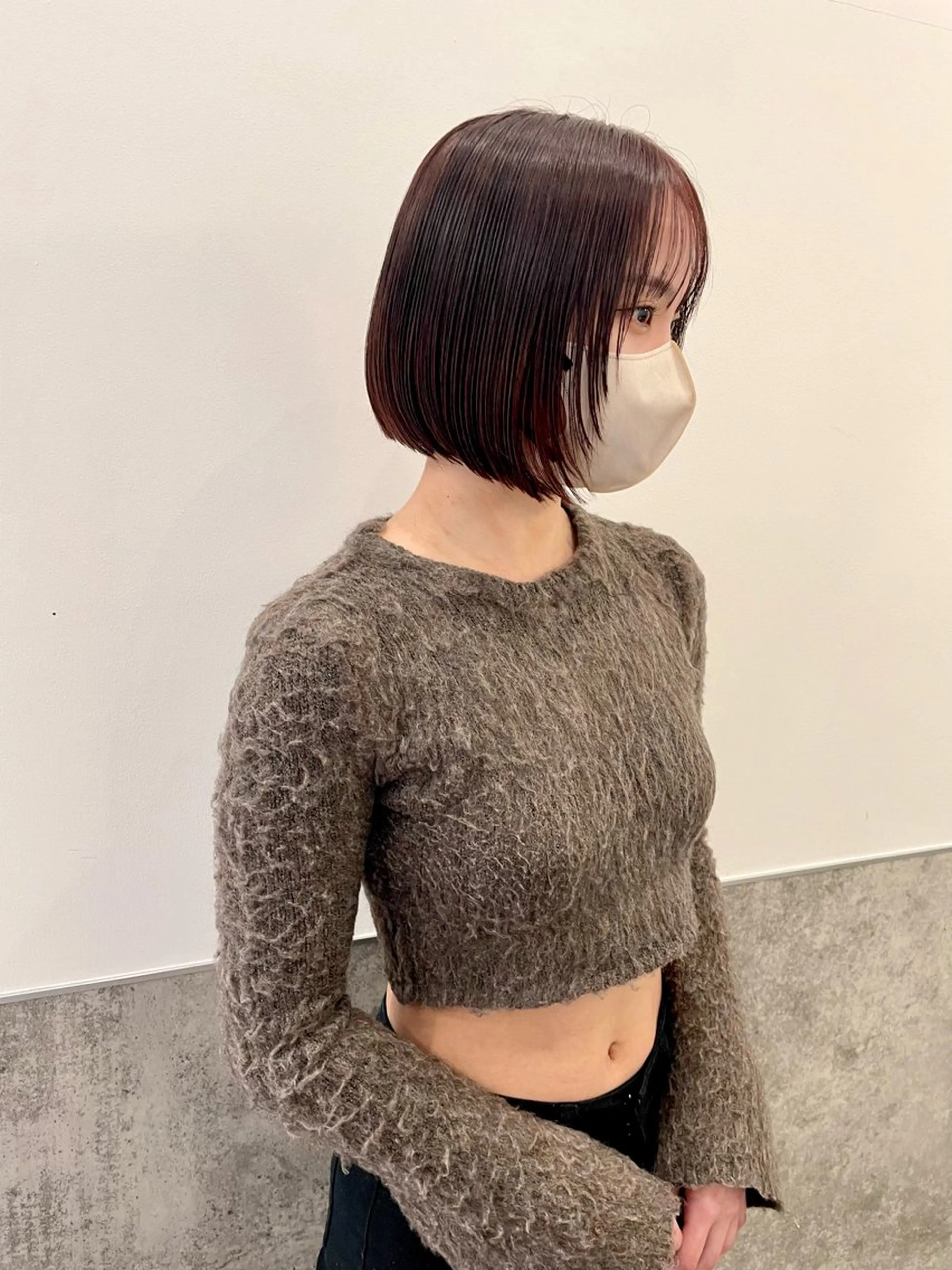 ミディアム カラー ヘアアレンジ 切りっぱなしボブ ブラウンカラー カシス レッドカラー レッドブラウン ヘアカラー トリートメント ヘアセット 憧れの艶ハイトーンへ 🌙サイダサキのヘアスタイル