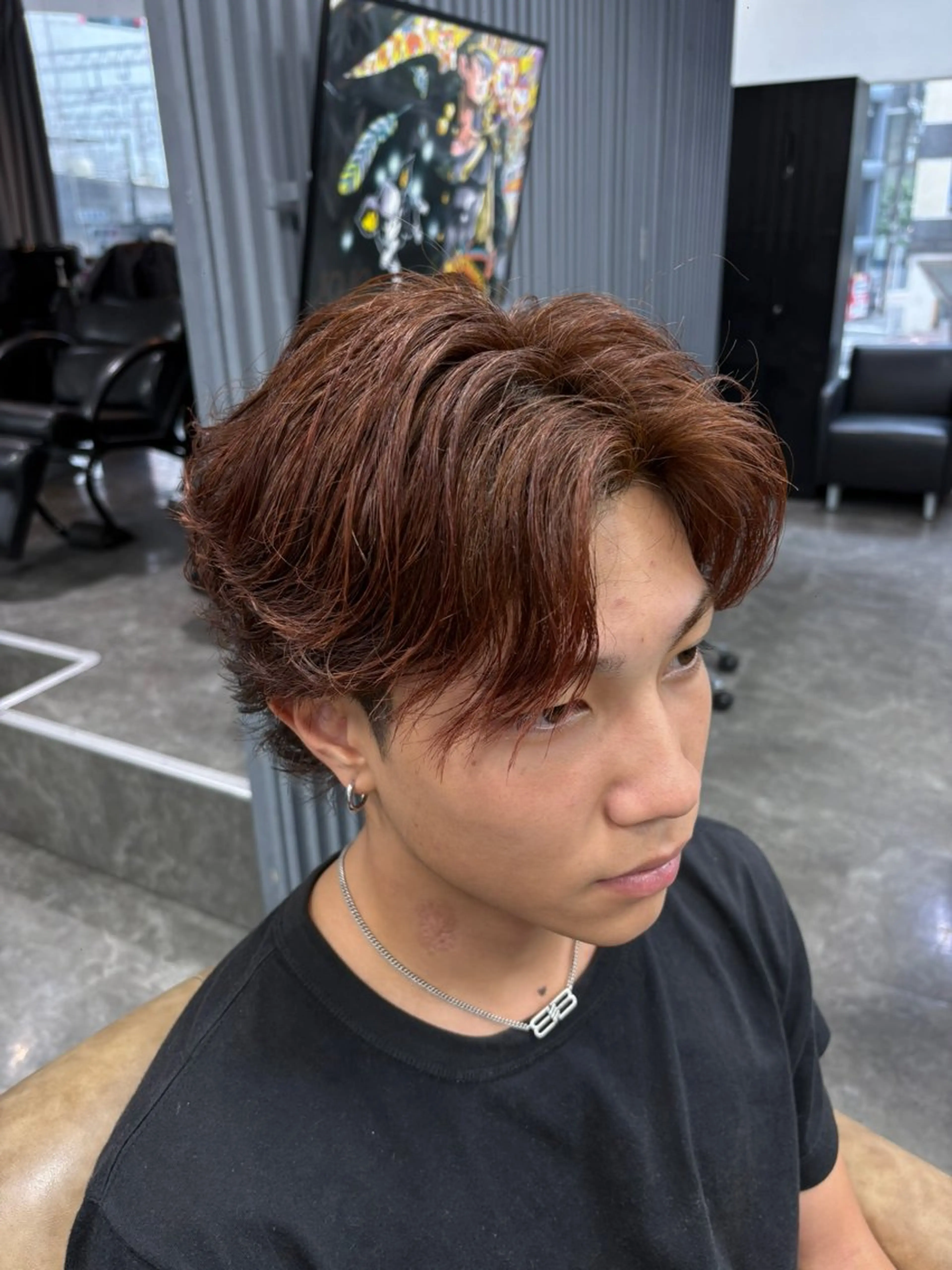 カラー パーマ メンズ カット パーマ ニュアンス/シャドウ /韓国系/梅田茶屋町のヘアスタイル