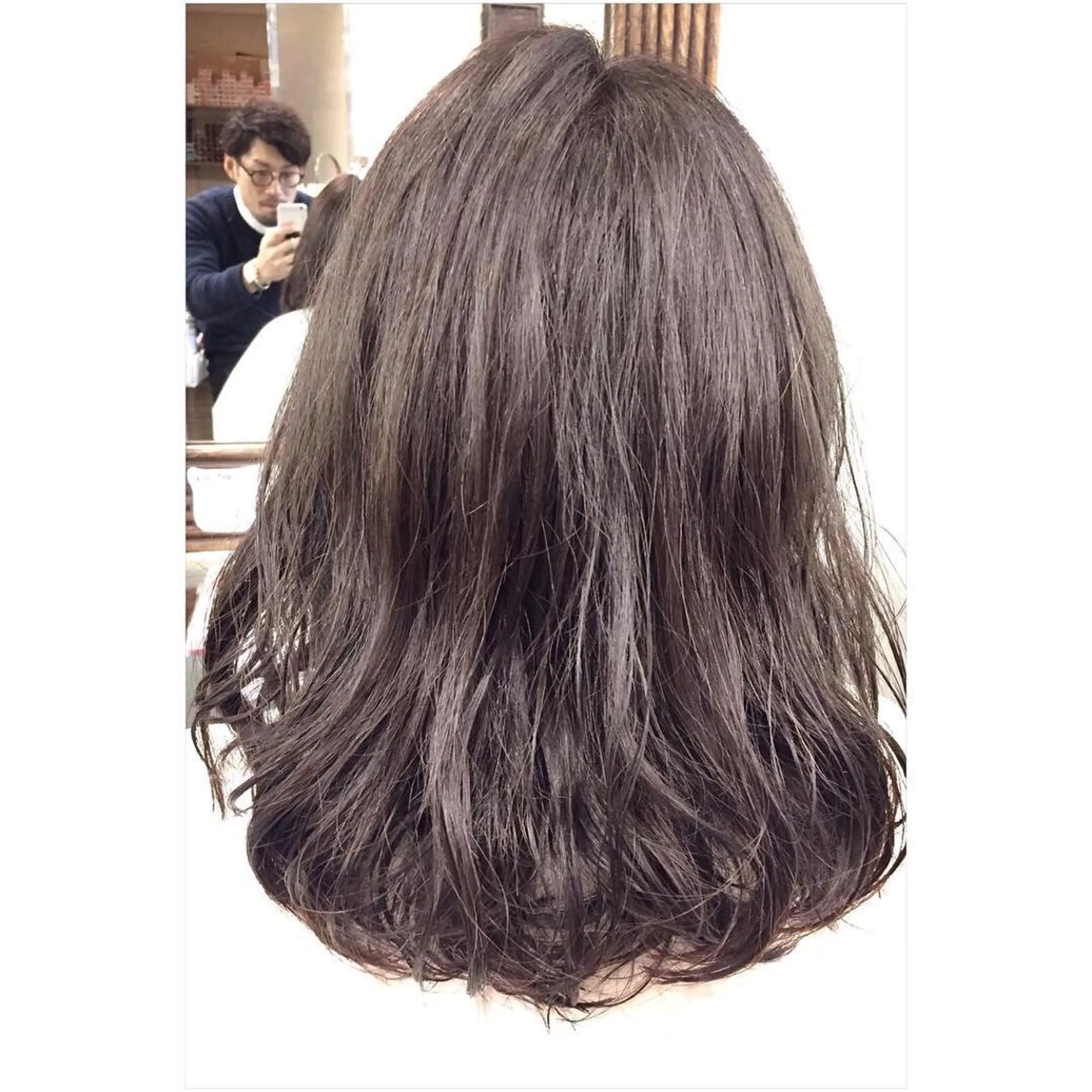 ミディアム カラー ブラウンカラー チョコレートブラウン パーソナルカラー診断 できます　木曽　主博のヘアスタイル