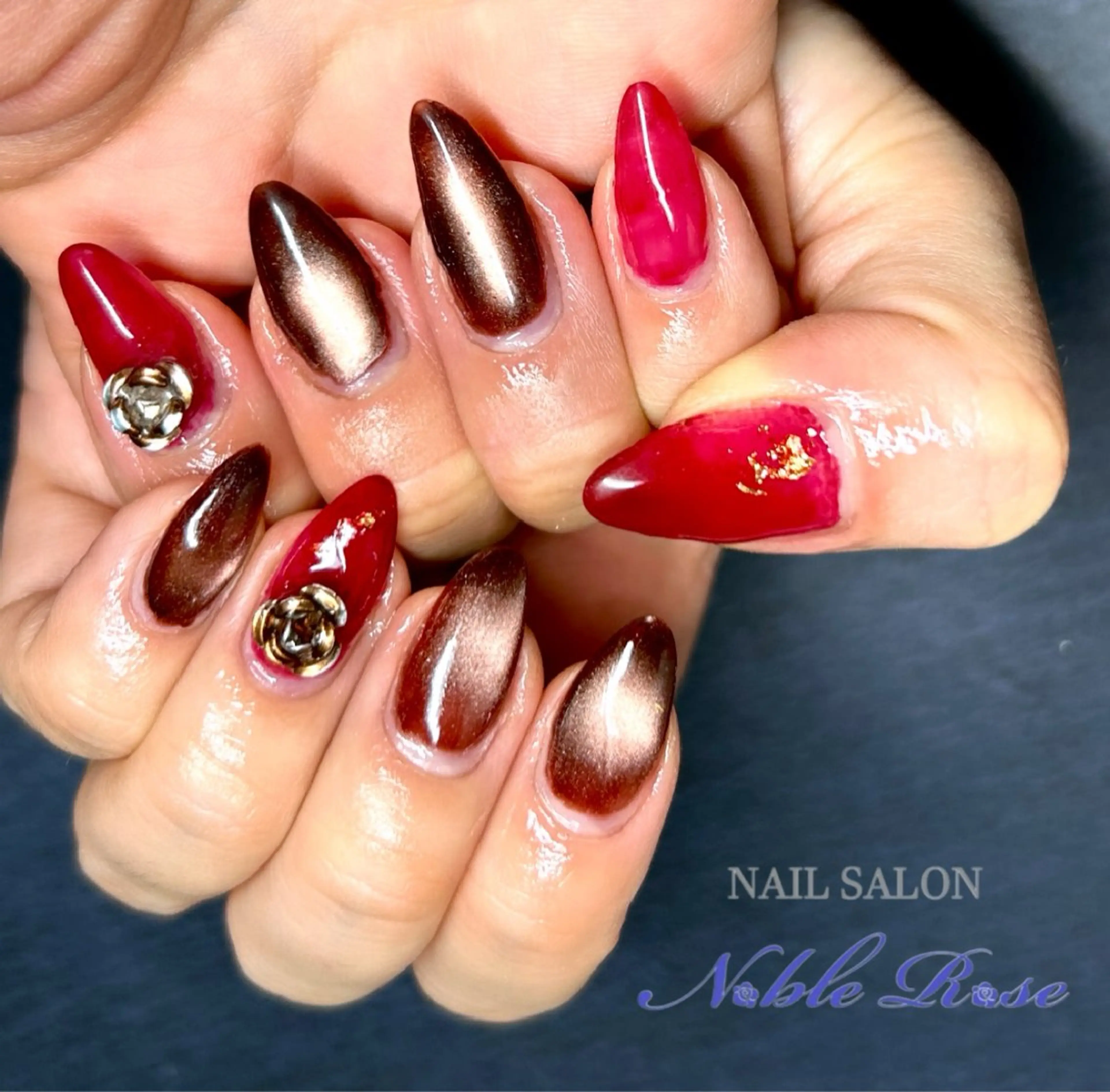 ネイル ハンドネイル Noble Rose🥀のネイルデザイン