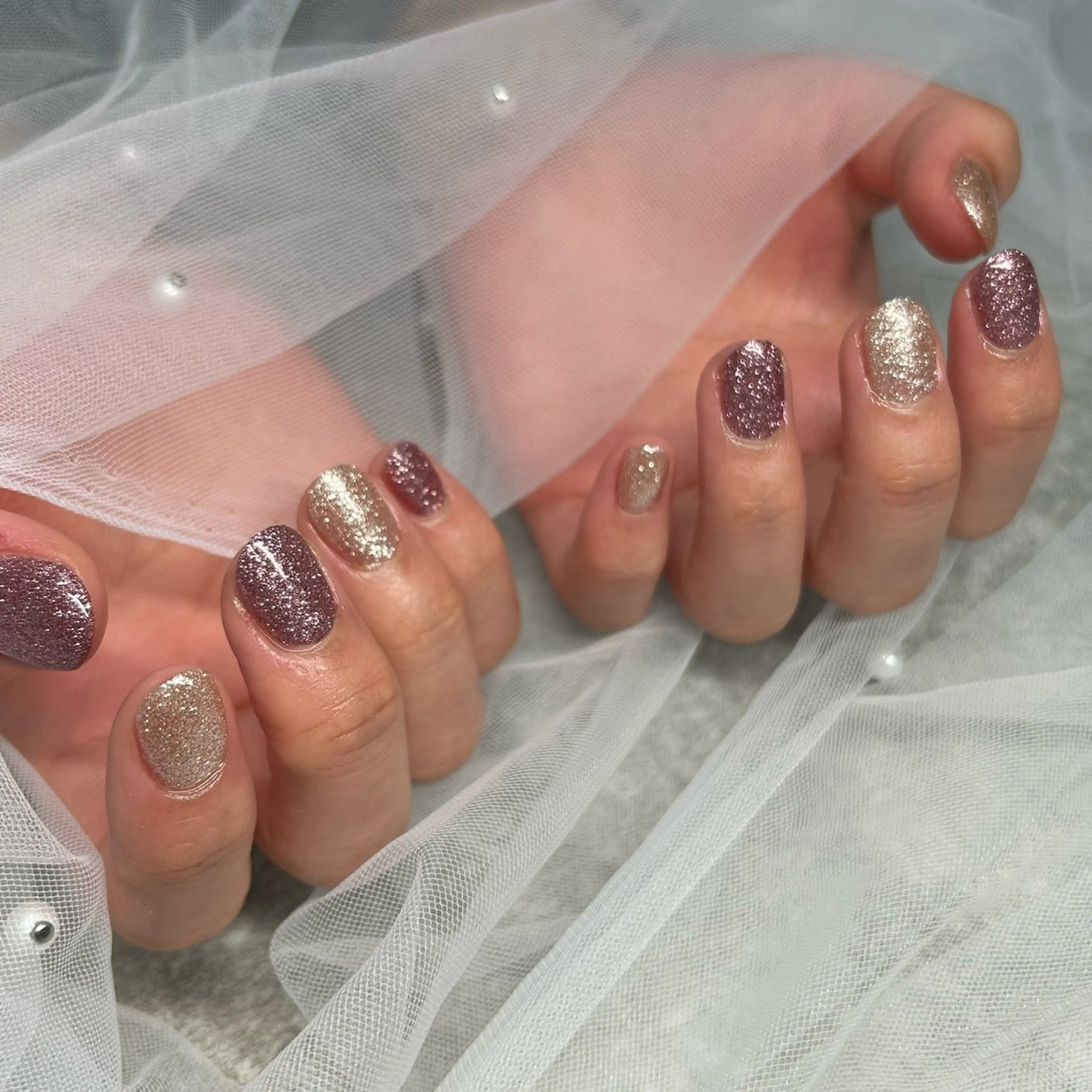 ネイル ラメ(グリッター) ハンドネイル ten nail salon　かえでのネイルデザイン