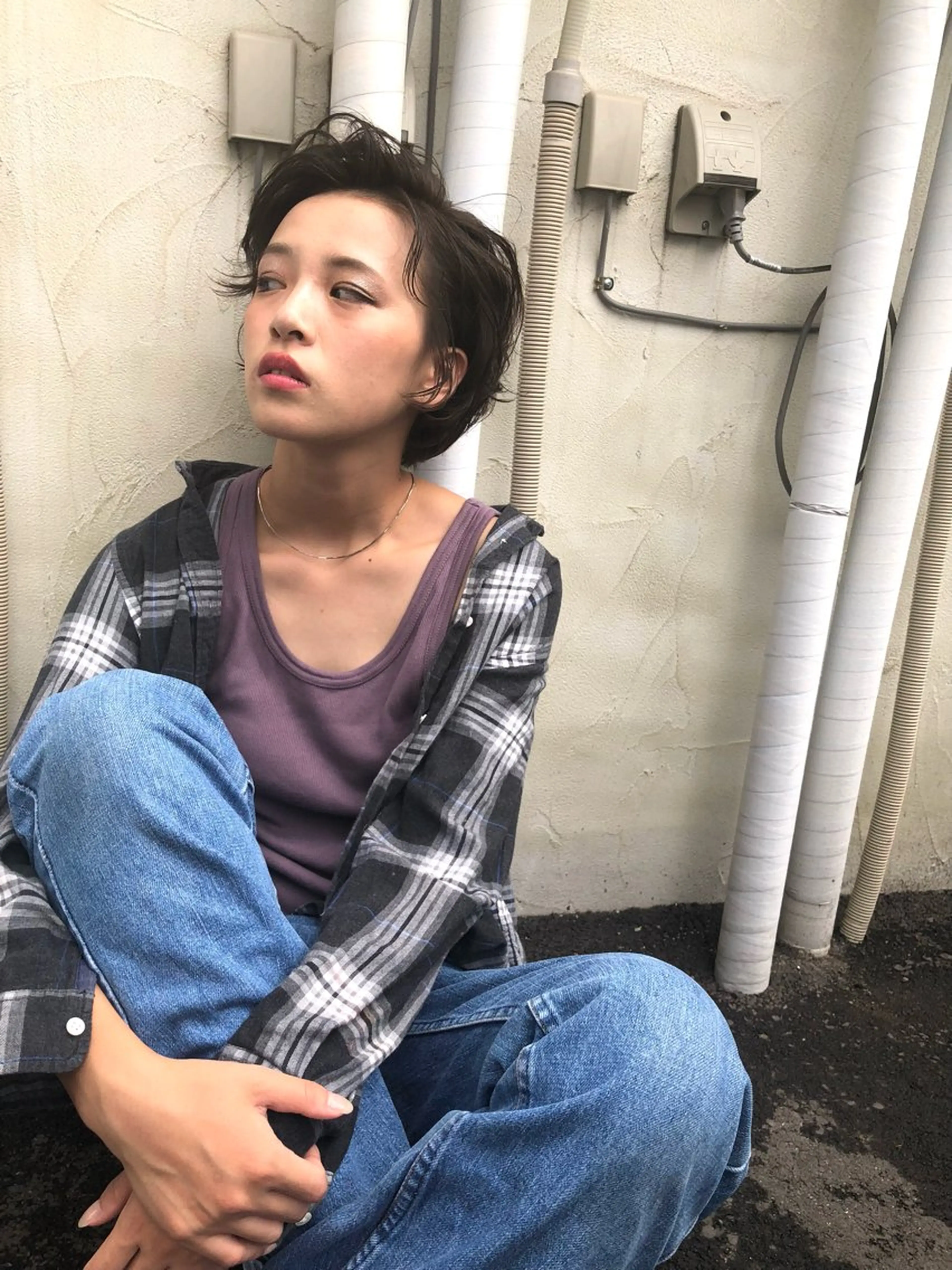 ショート カラー カット ヘアカラー イメチェン美容師⭕️ 富永健太のヘアスタイル