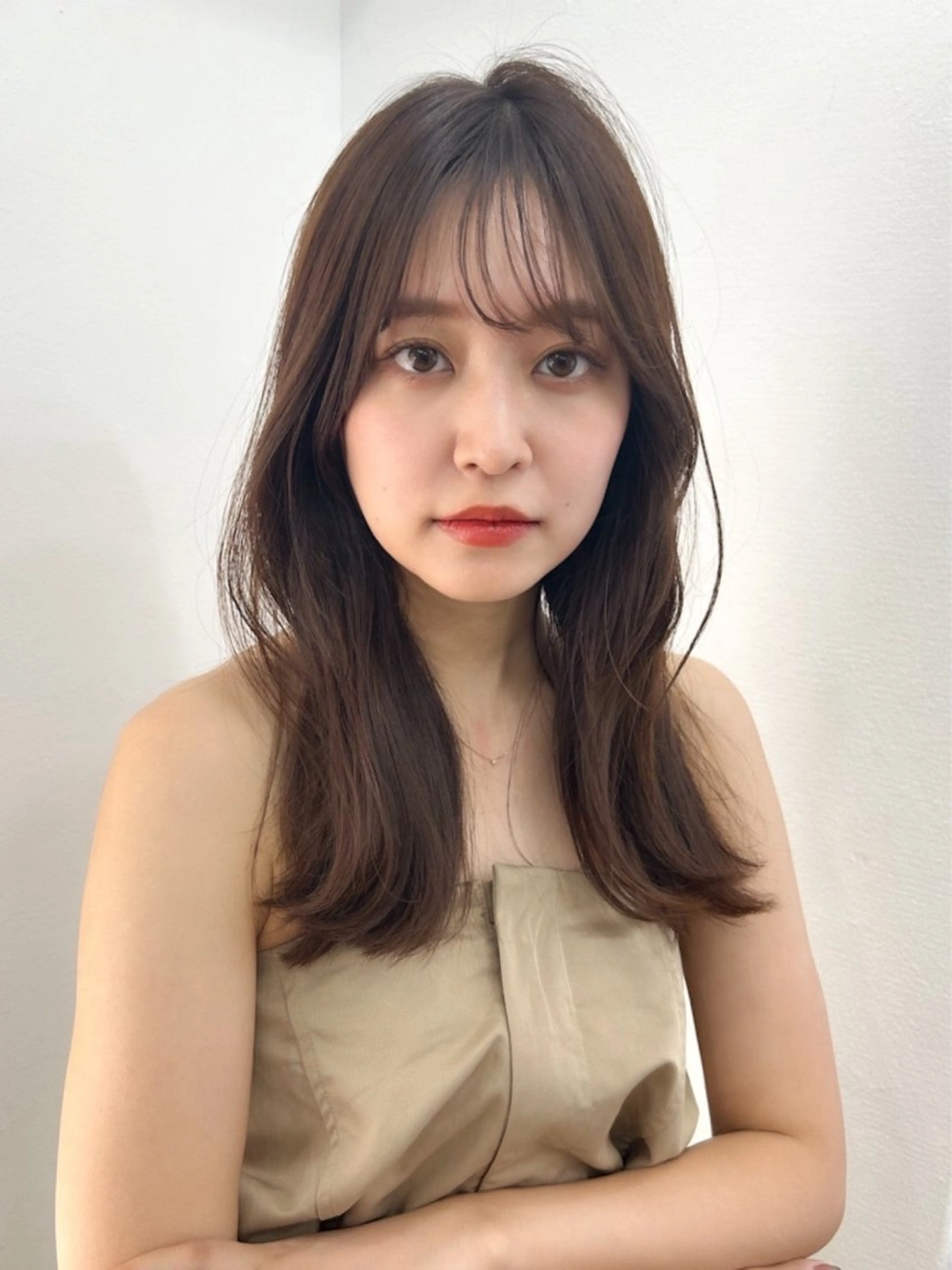 セミロング 韓国風ヘア takebuchi harukaのヘアスタイル