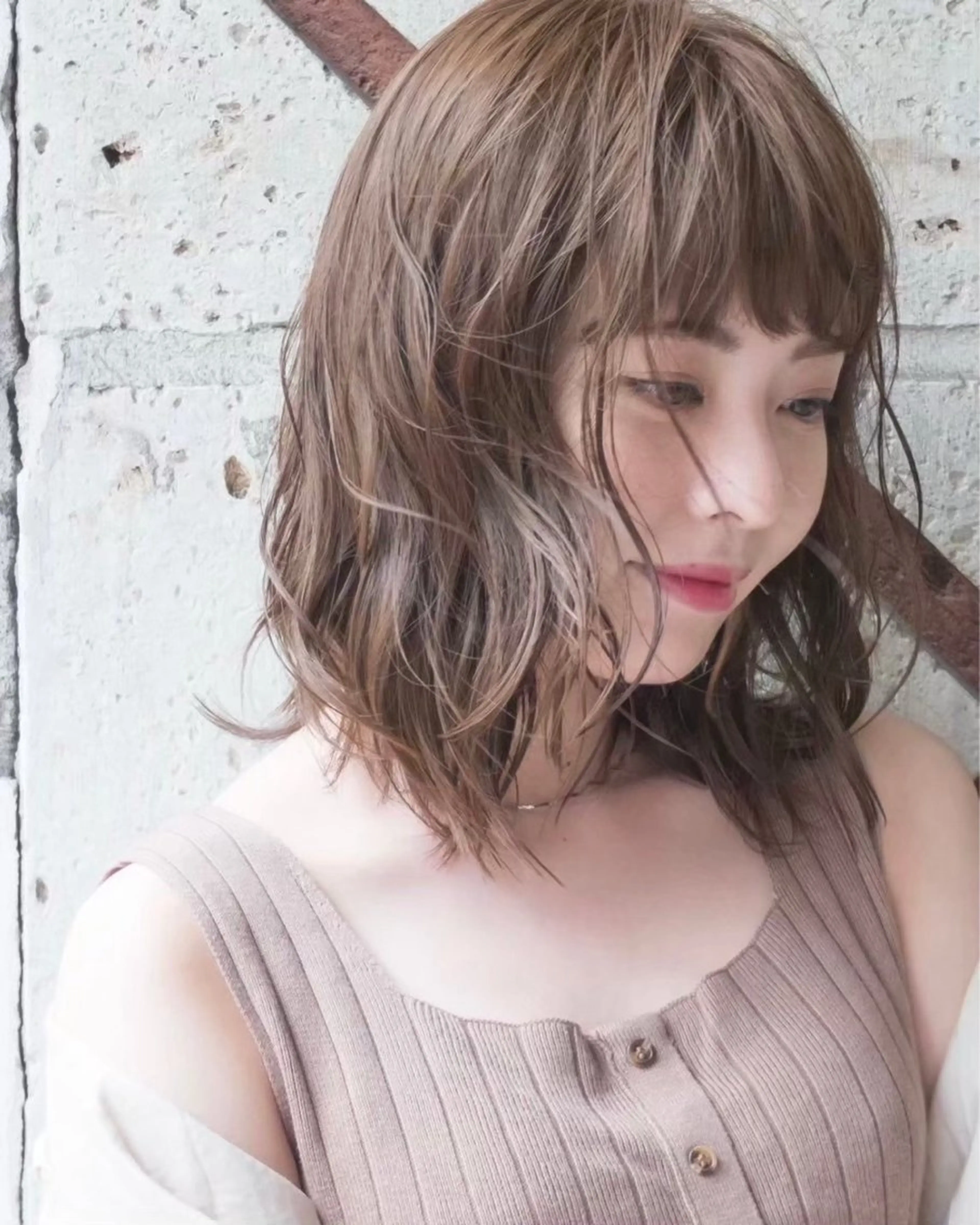 ミディアム カラー ベージュカラー 透明感カラー 『SiLO』 rumiのヘアスタイル