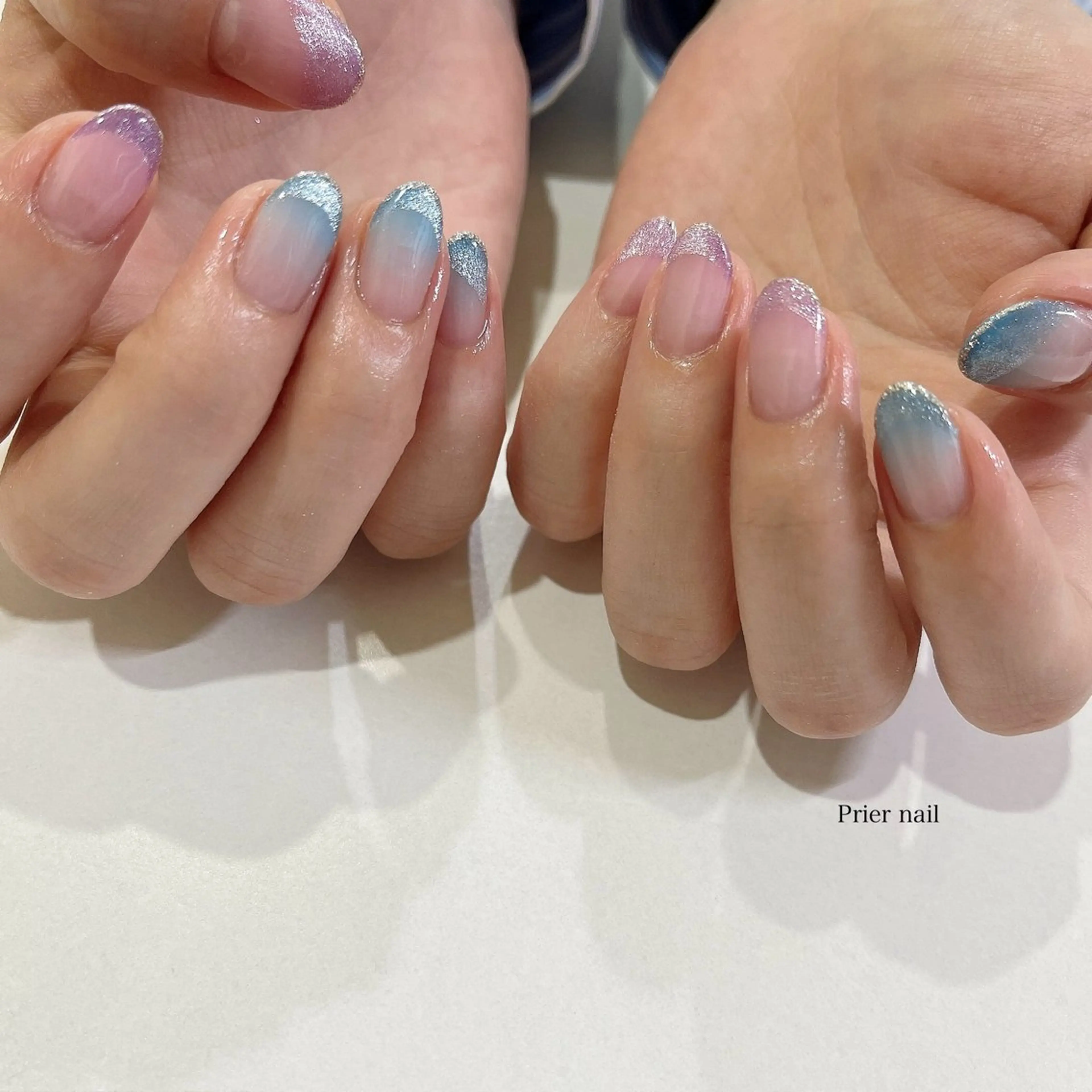 ネイル フレンチネイル マグネットネイル マグネットフレンチ Prier×Kew hair所属・Prier nailのネイルデザイン