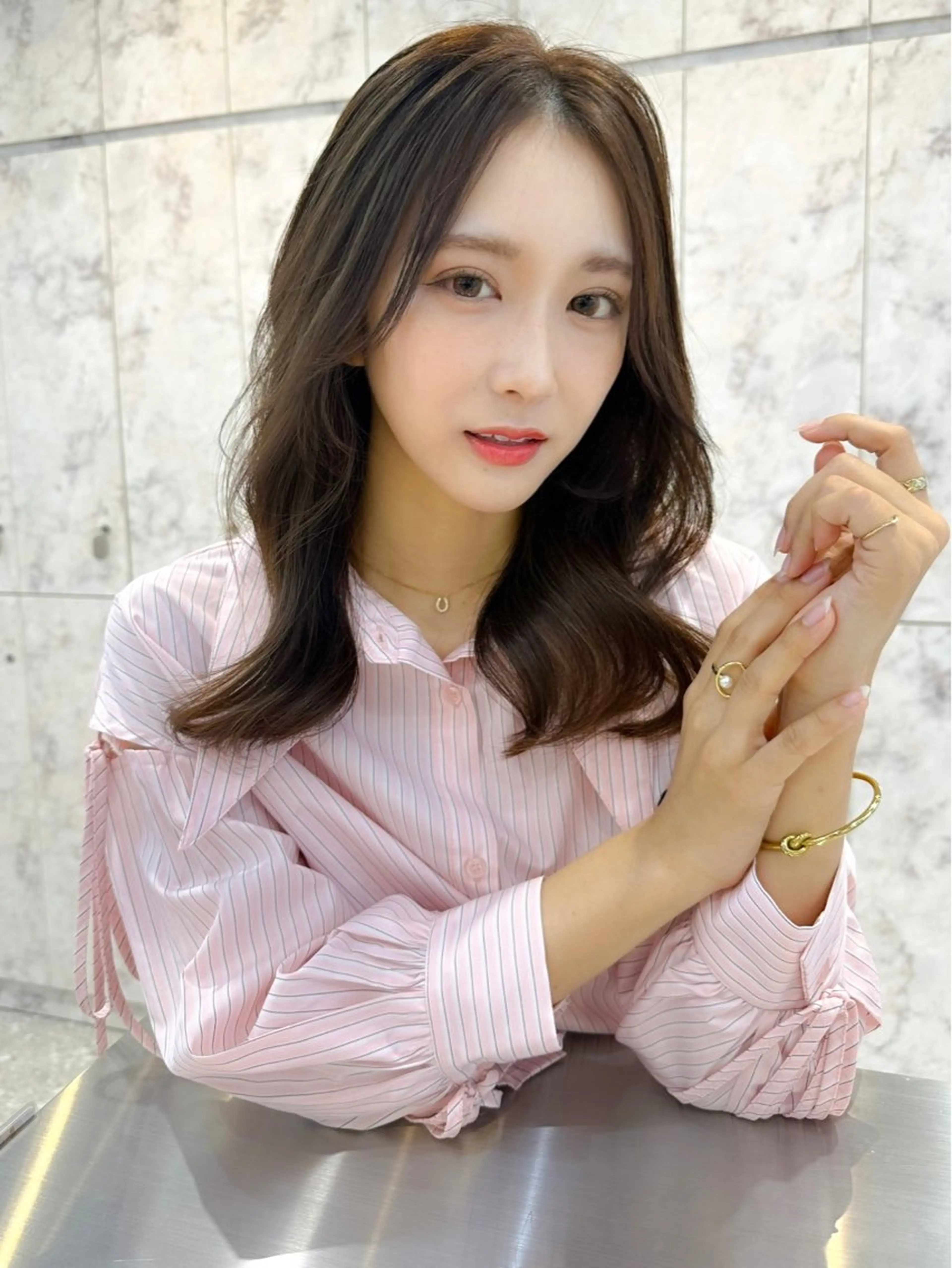 ロング カラー ヘアカラー トリートメント ヘッドスパ 髪質改善/韓国ヘア レイヤー/新宿/ロミのヘアスタイル