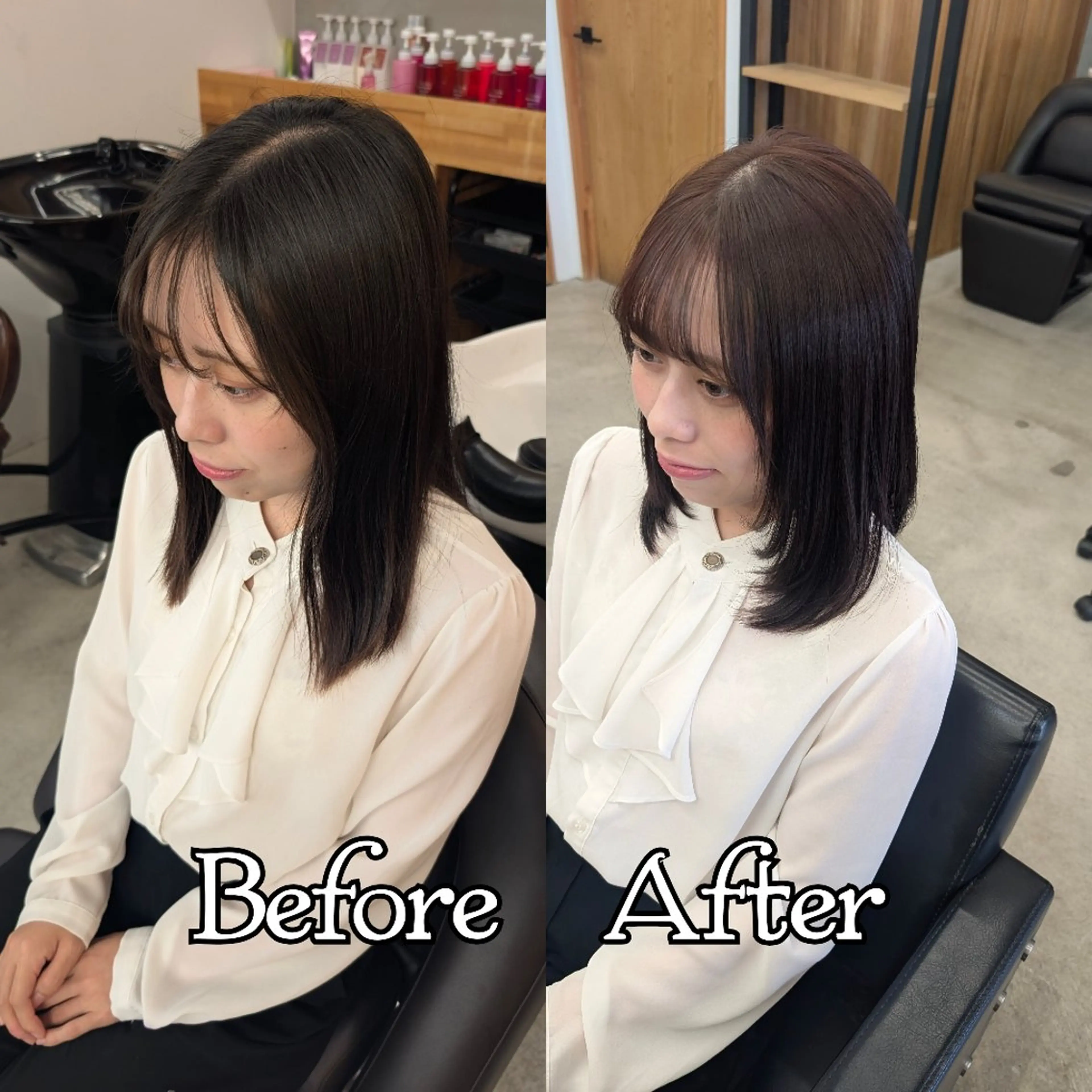 ミディアム カラー ブラウンカラー 顔周りカット レイヤーカット カット ヘアカラー トリートメント R hair🧡 伊藤美和🤎のヘアスタイル