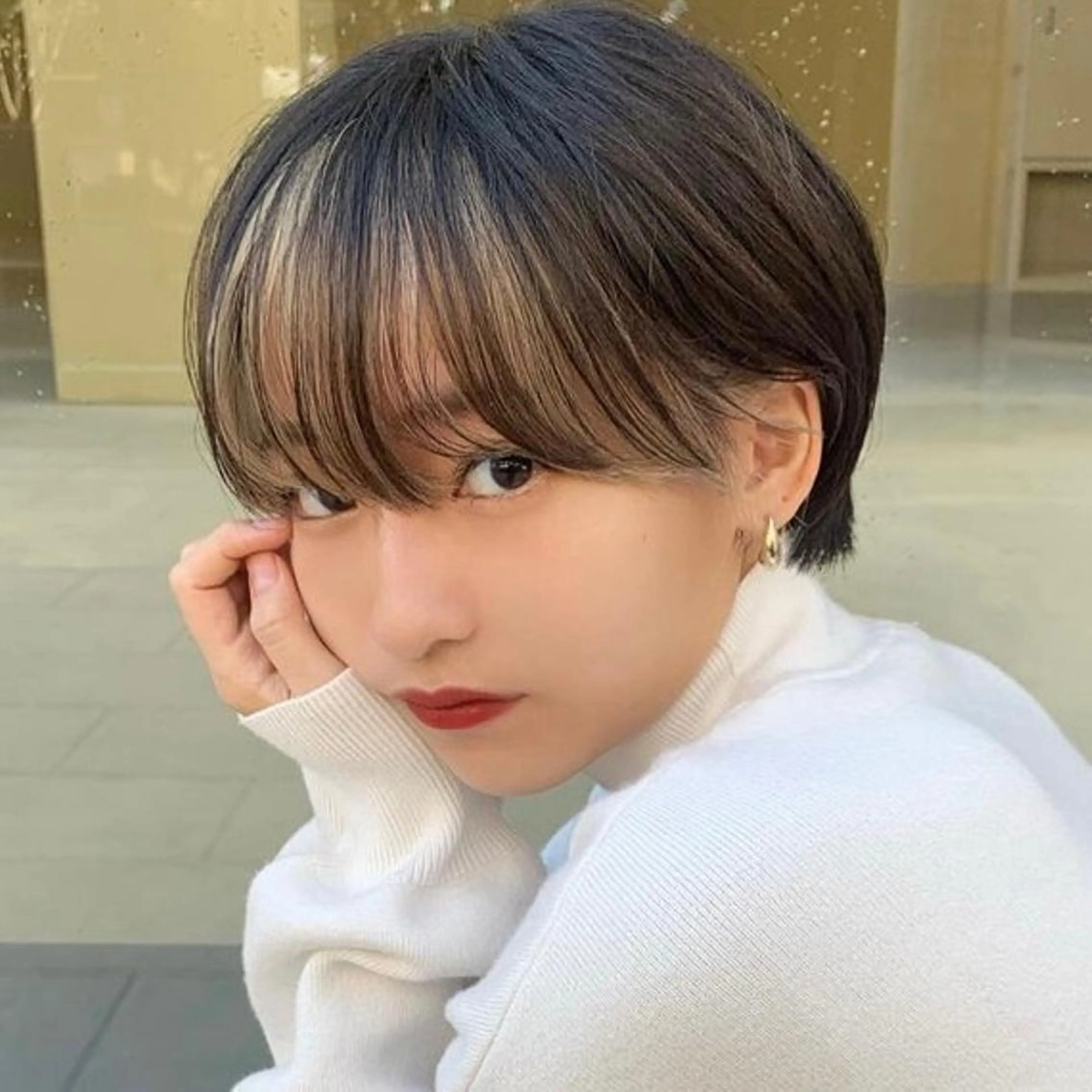 ショート カラー レイヤー・ハッシュ ・ウルフカット/川崎のヘアスタイル