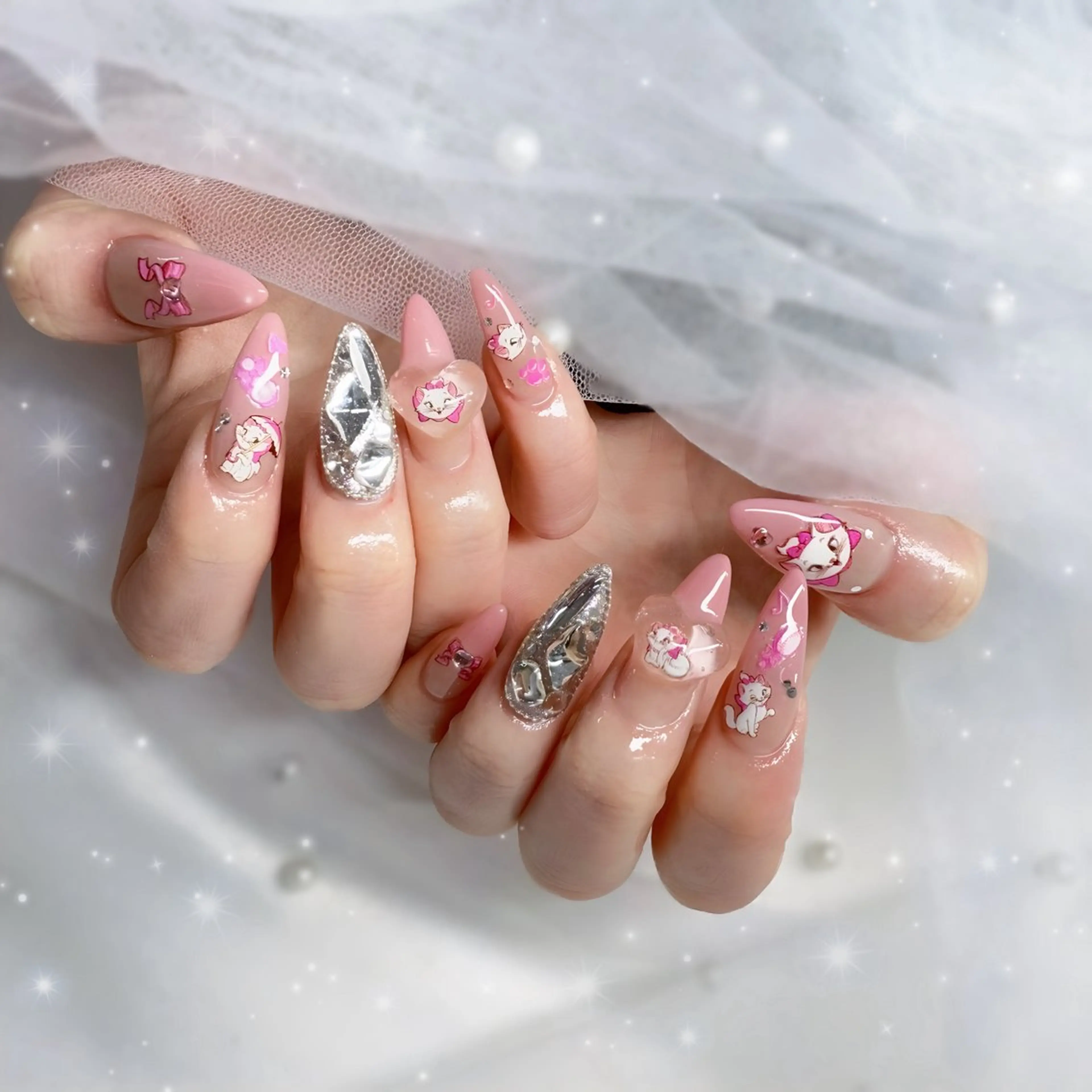 ネイル クリアネイル ハート 💕WOLTOKYO 池袋💕maiのネイルデザイン
