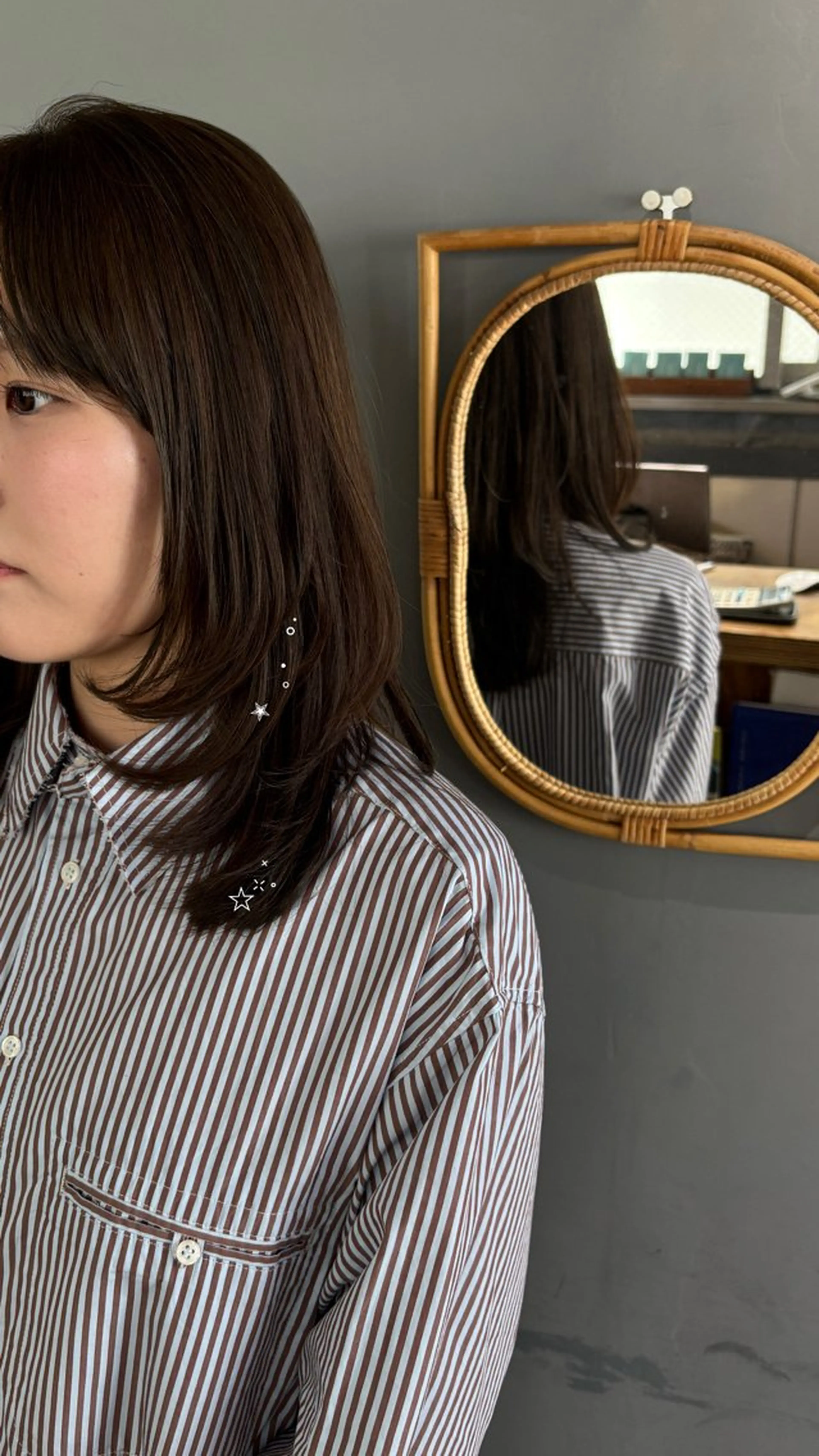 ミディアム カラー レイヤーカット カット ヘアカラー トリートメント ヘッドスパ noa ☪︎のヘアスタイル