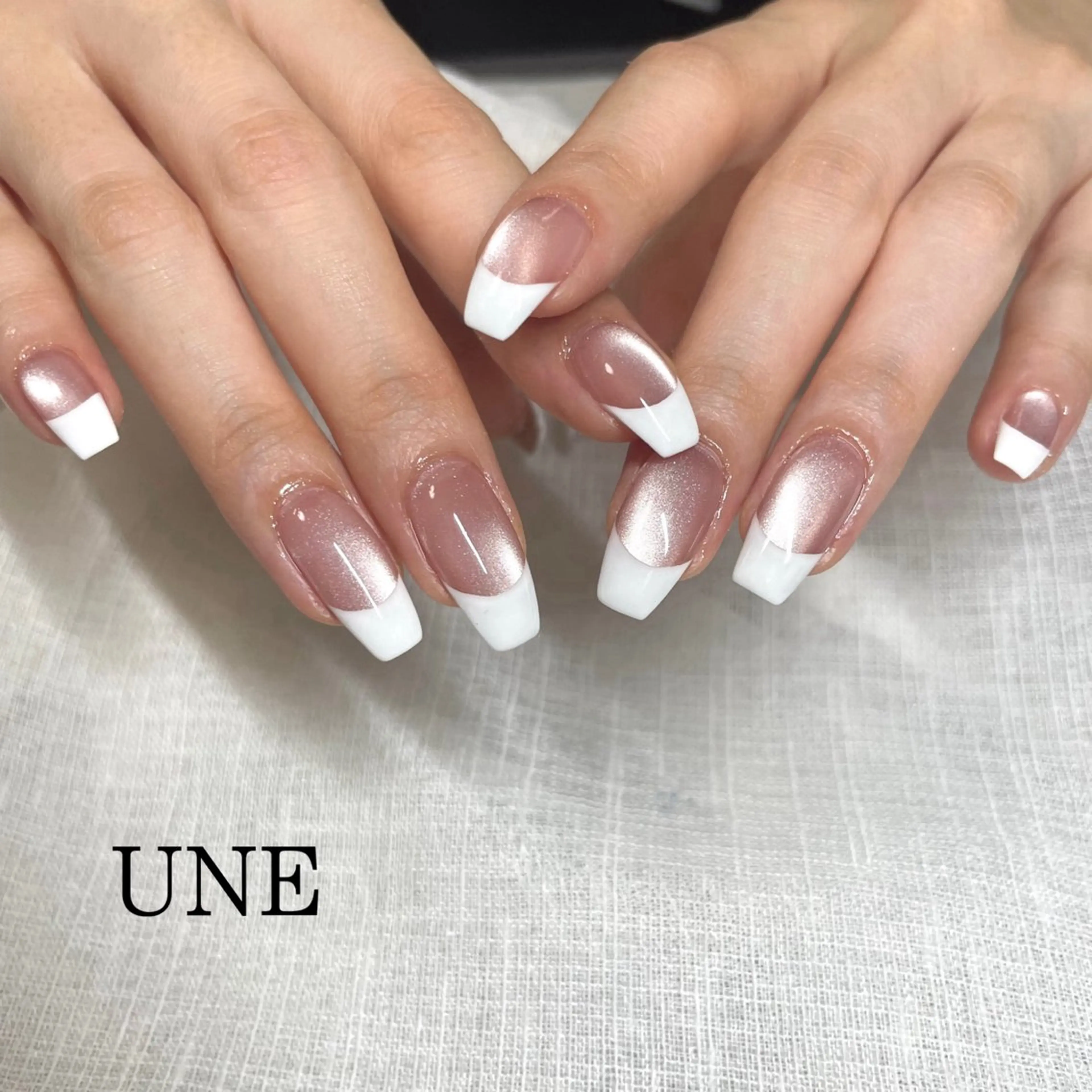 ネイル フレンチネイル UNE.【ユヌ】 Jr.NANAのネイルデザイン