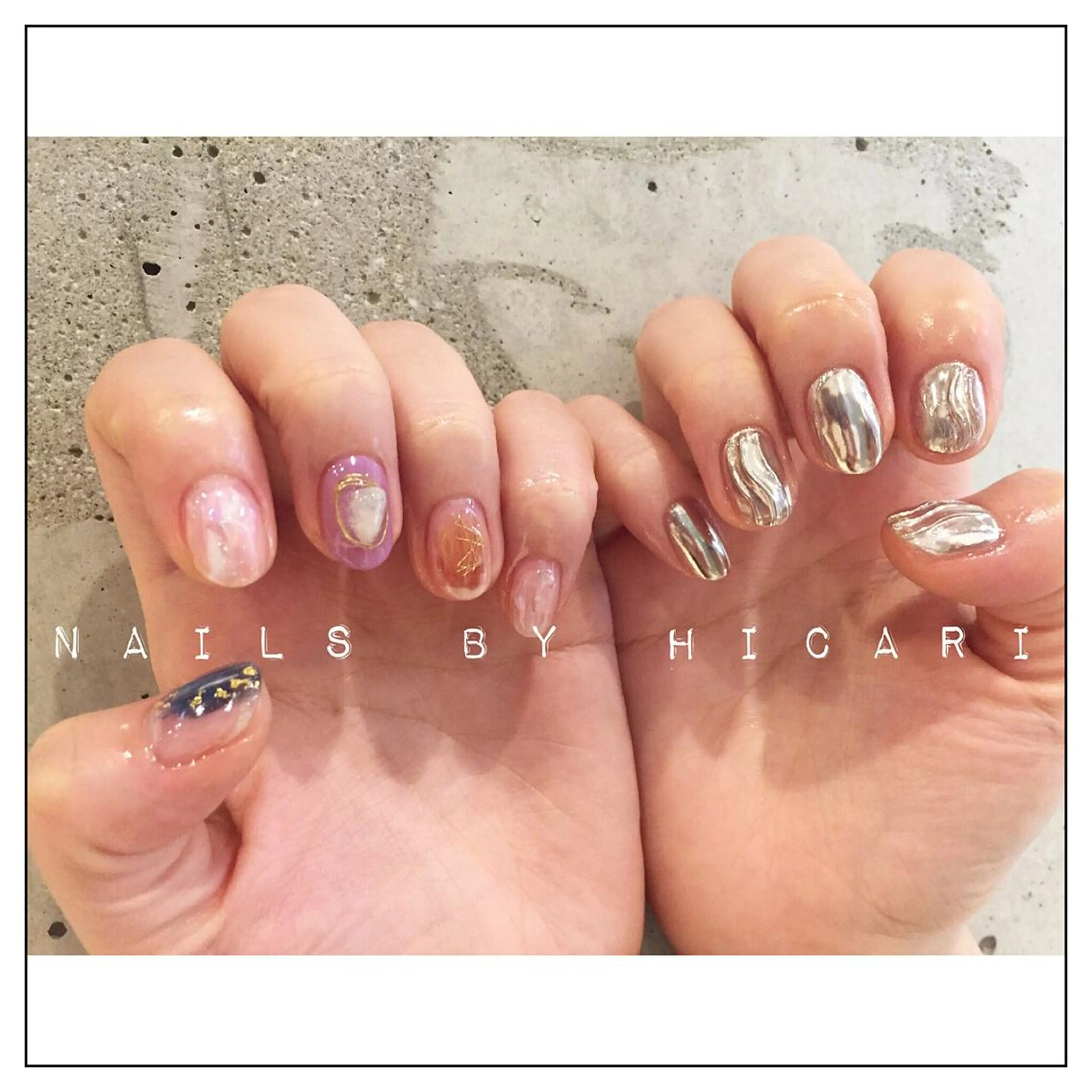 カラー ネイル マツエク・マツパ ジェルネイル ニュアンスネイル パラジェル illum hicariのネイルデザイン