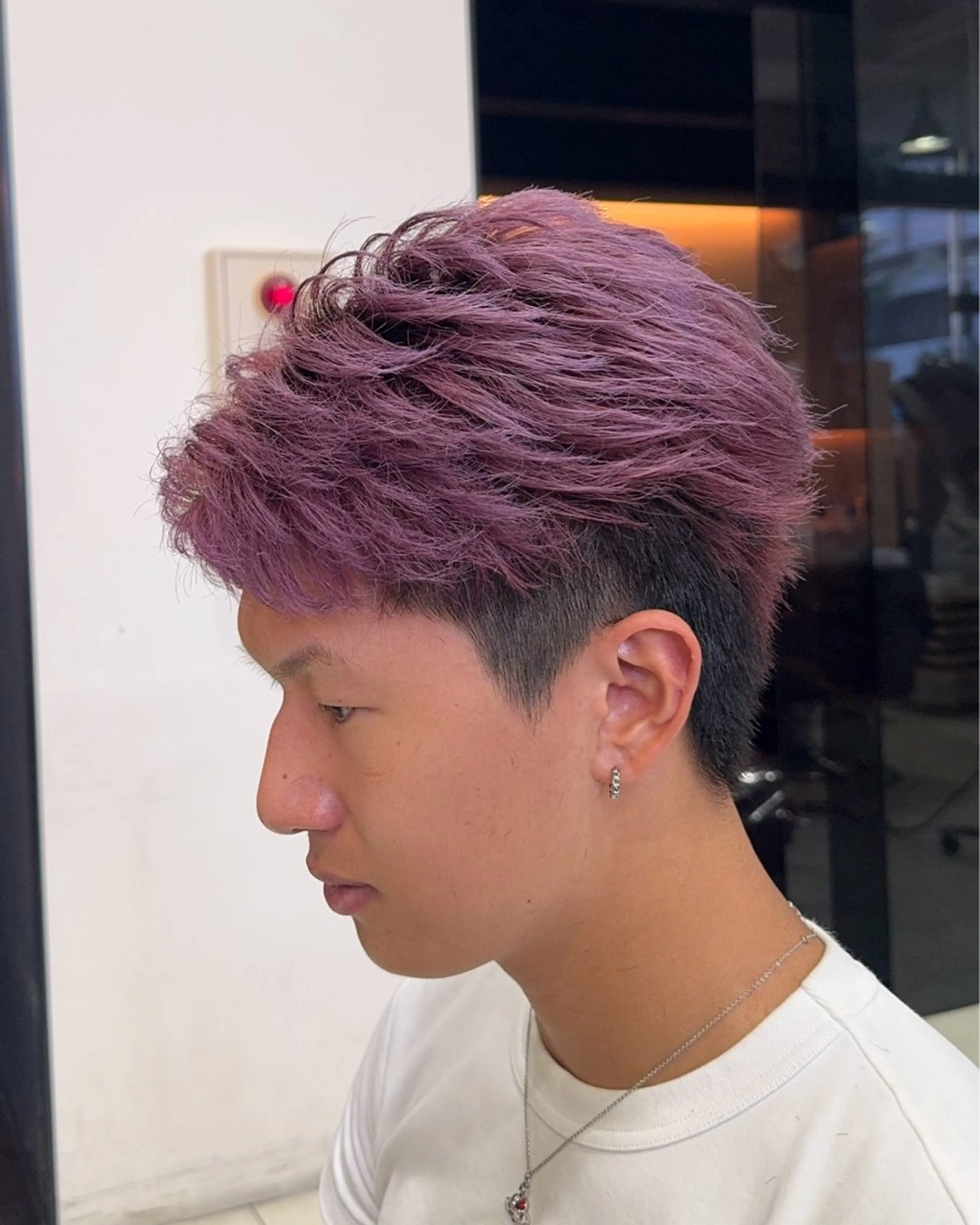 カラー メンズ カット ヘアカラー レイヤー/センター パート/坂本翔のヘアスタイル