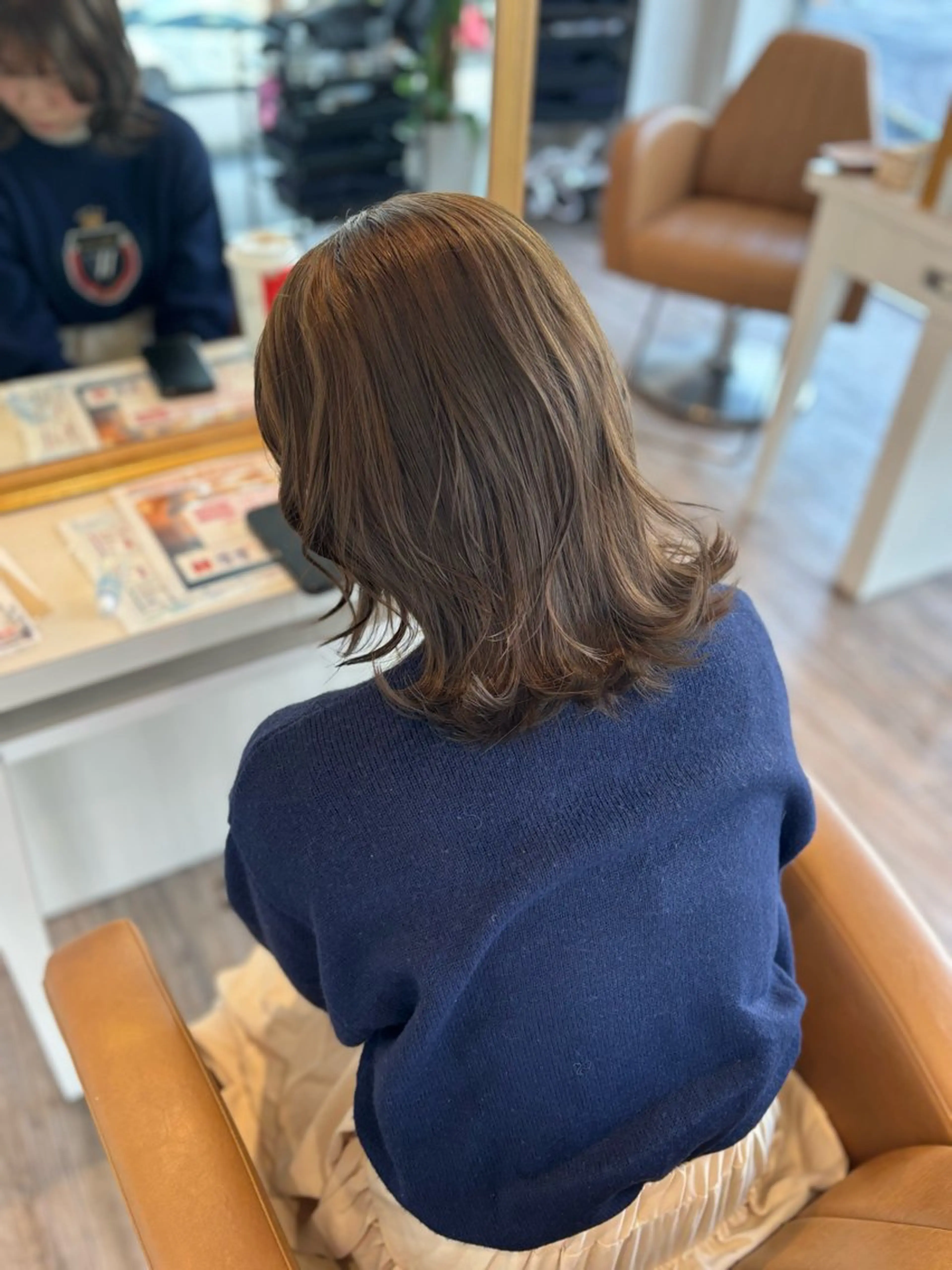 ミディアム カラー ヘアカラー トリートメント yui🥀/ボブ /ブリーチなしカラーのヘアスタイル