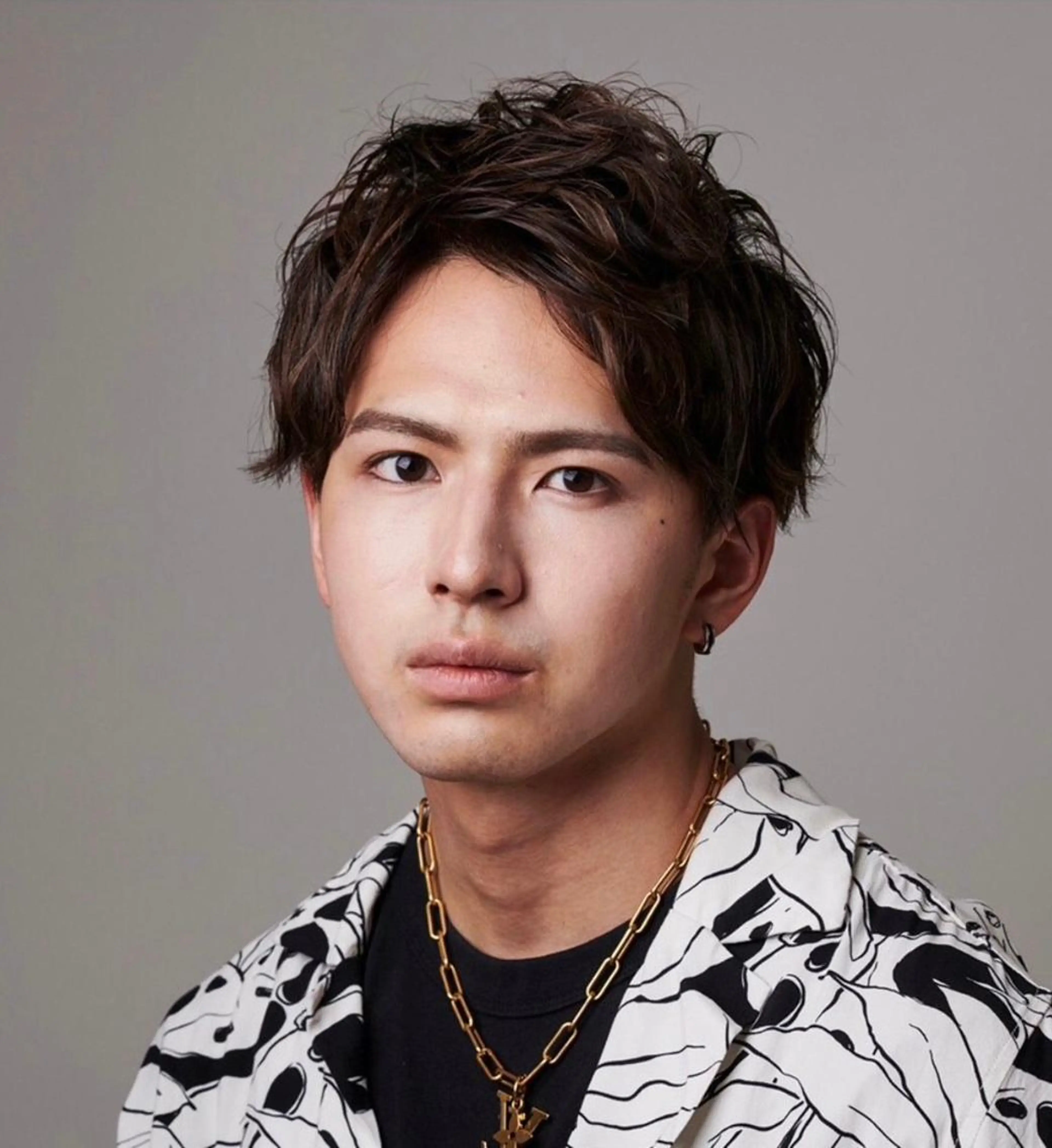 カラー パーマ メンズ 透明感カラー 板橋 島村美咲のヘアスタイル