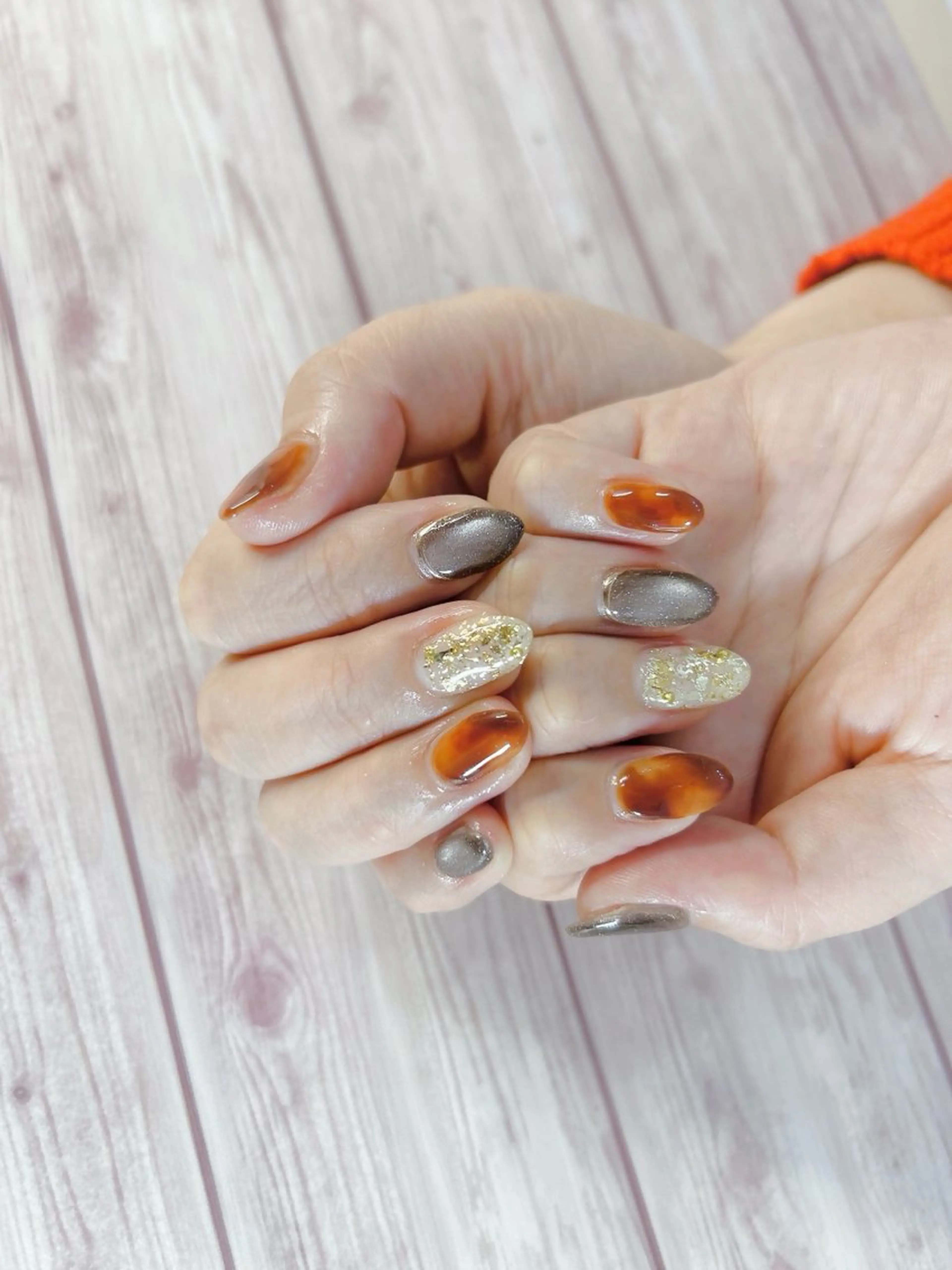 ネイル べっ甲ネイル MYu Beauty Salon YURIのネイルデザイン