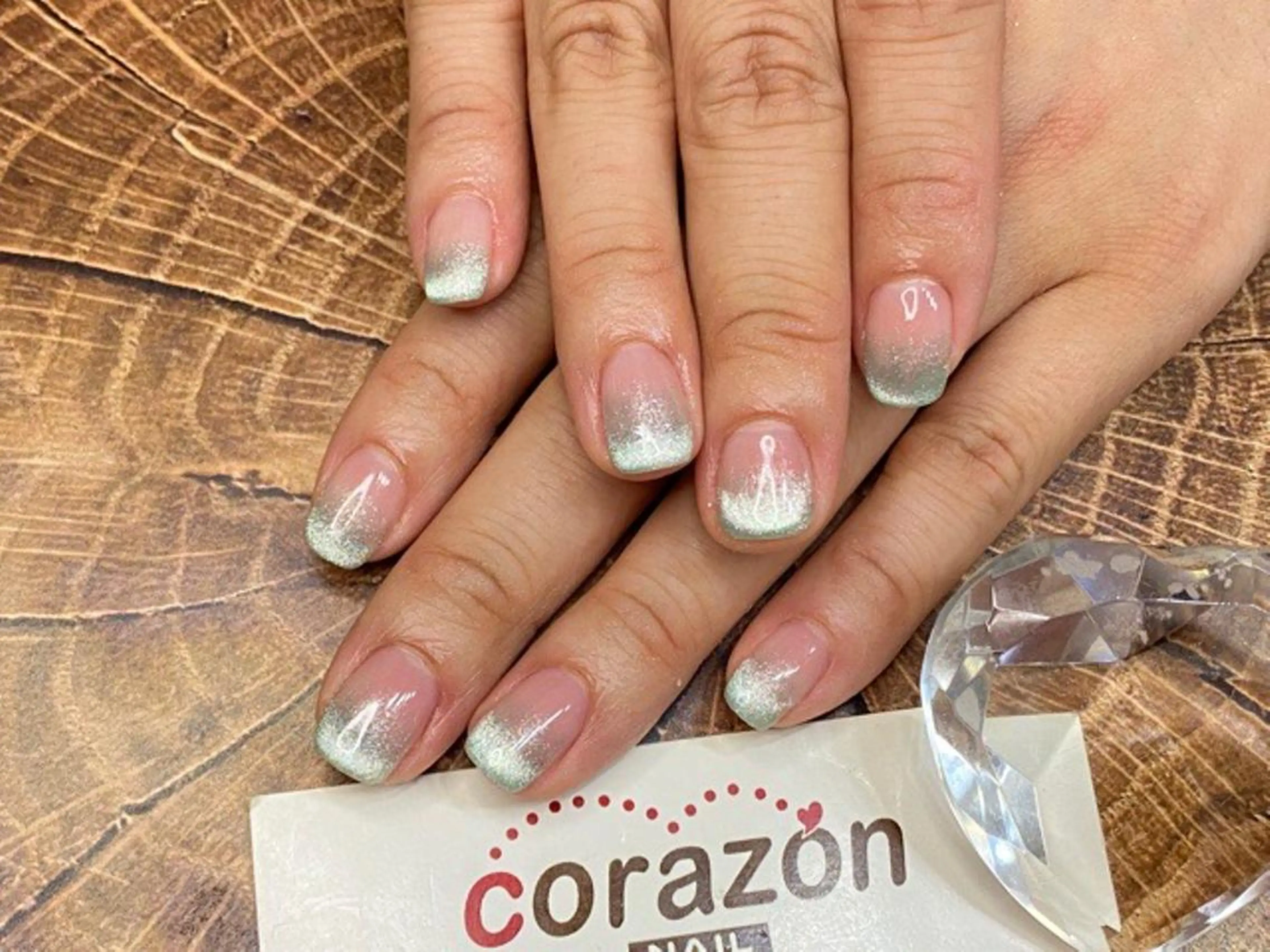 ネイル ジェルネイル グラデーション 水色 マグネットネイル corazon所属・ネイリスト aicoのネイルデザイン