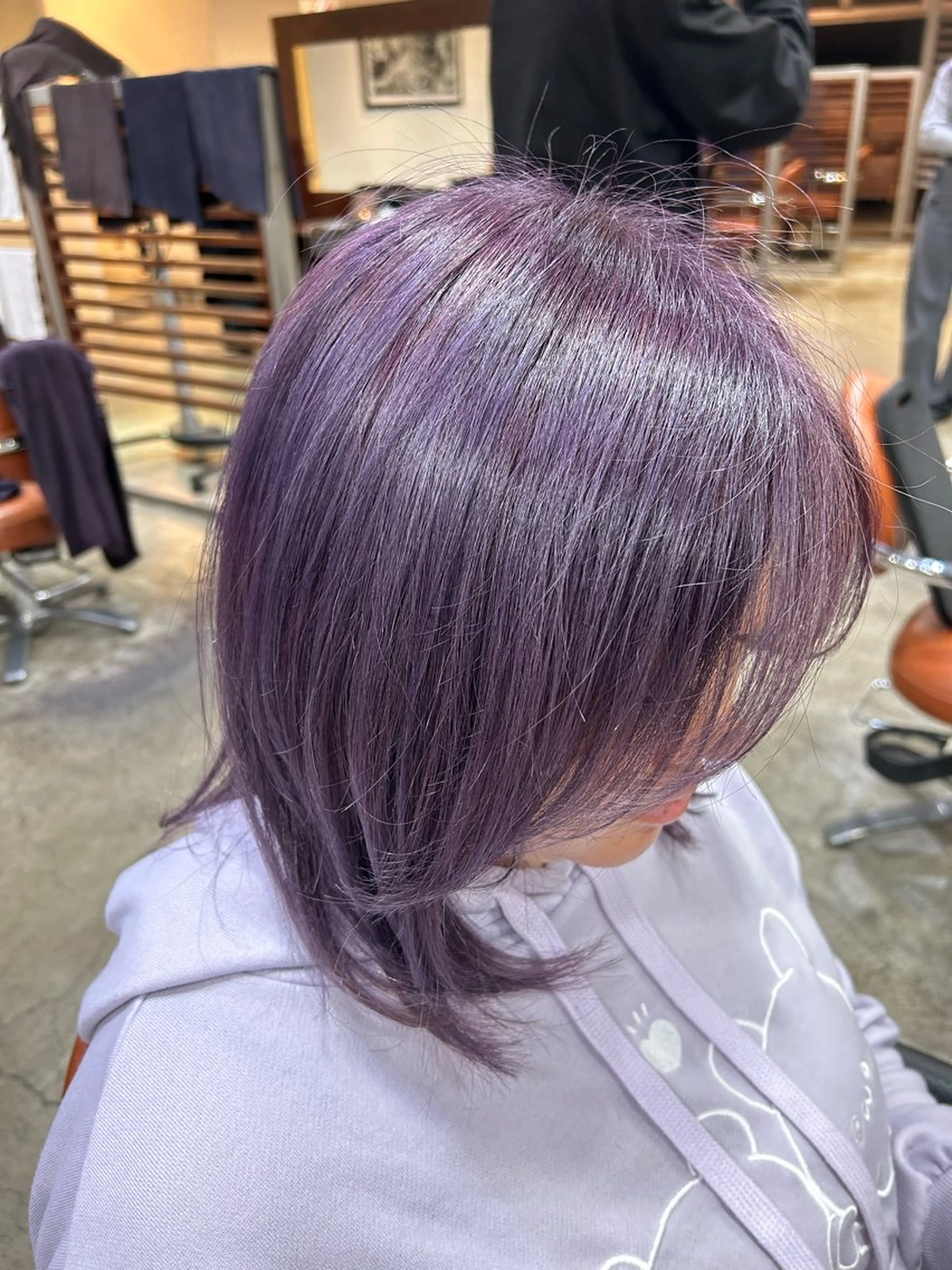 ミディアム レイヤーカット 💜ひな💜縮毛矯正 /透明感/韓国ヘアのヘアスタイル