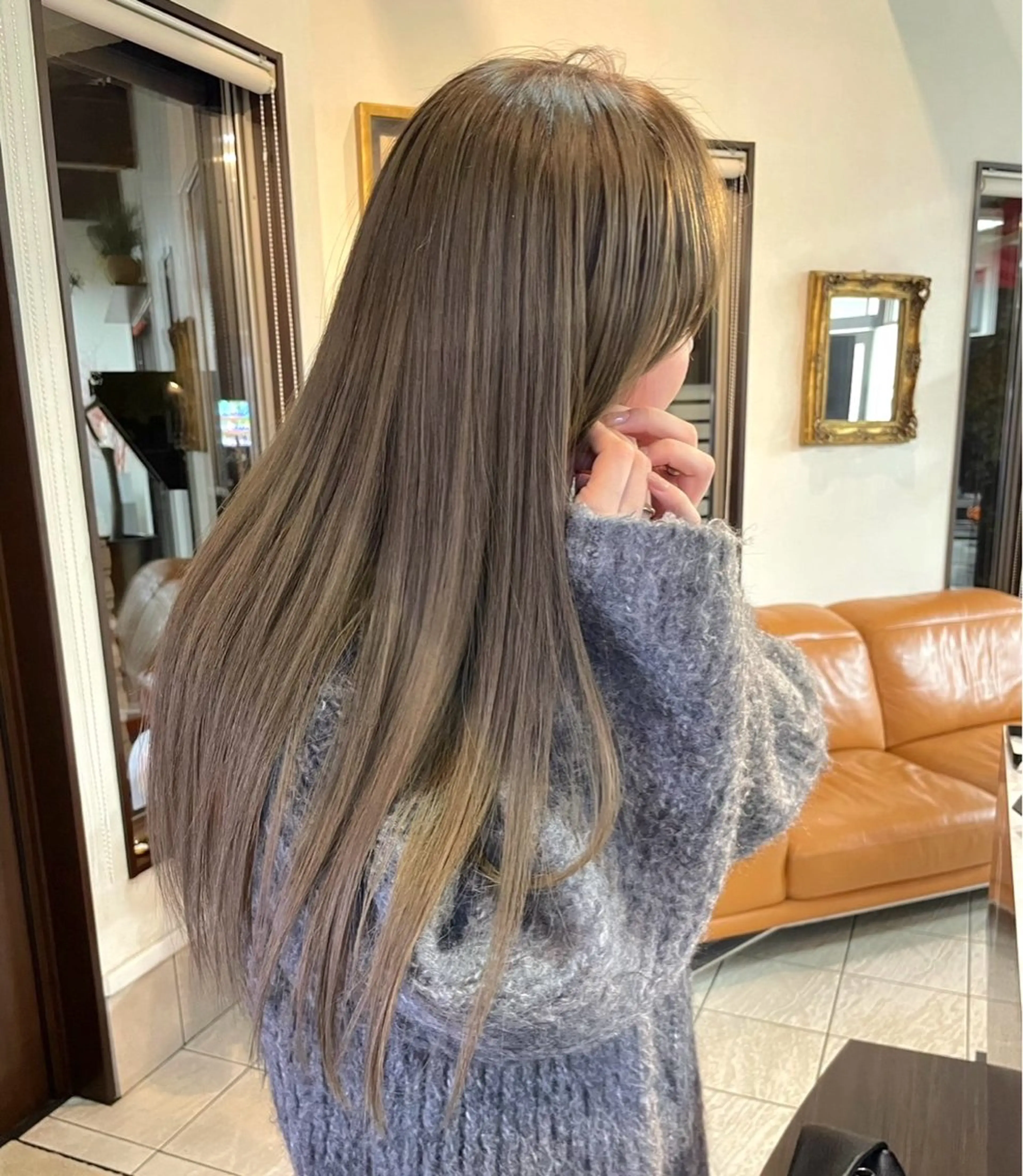 🏹カット+透明感カラー+髪質改善トリートメントの写真