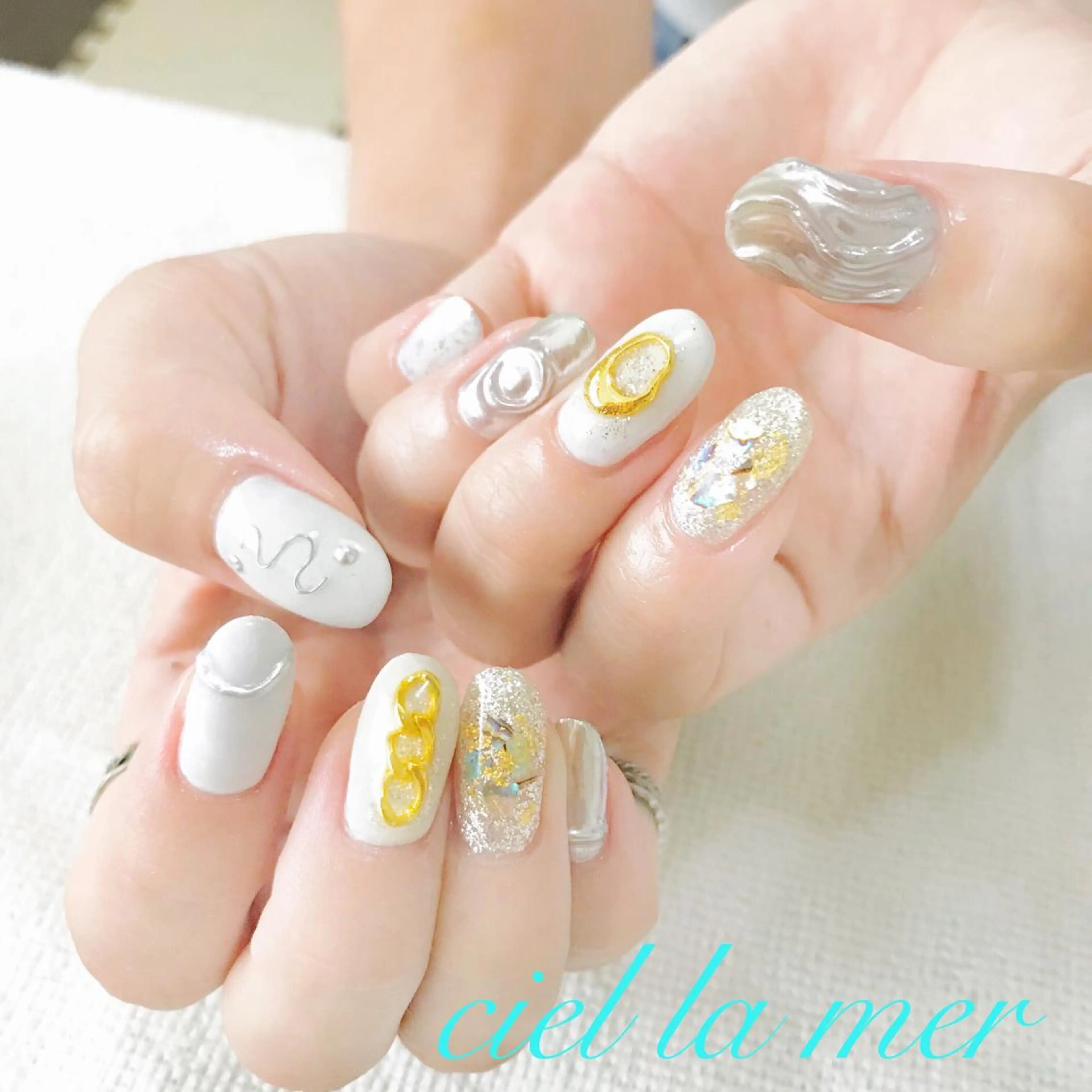 ネイル ハンドネイル フットネイル ciel la merのネイルデザイン