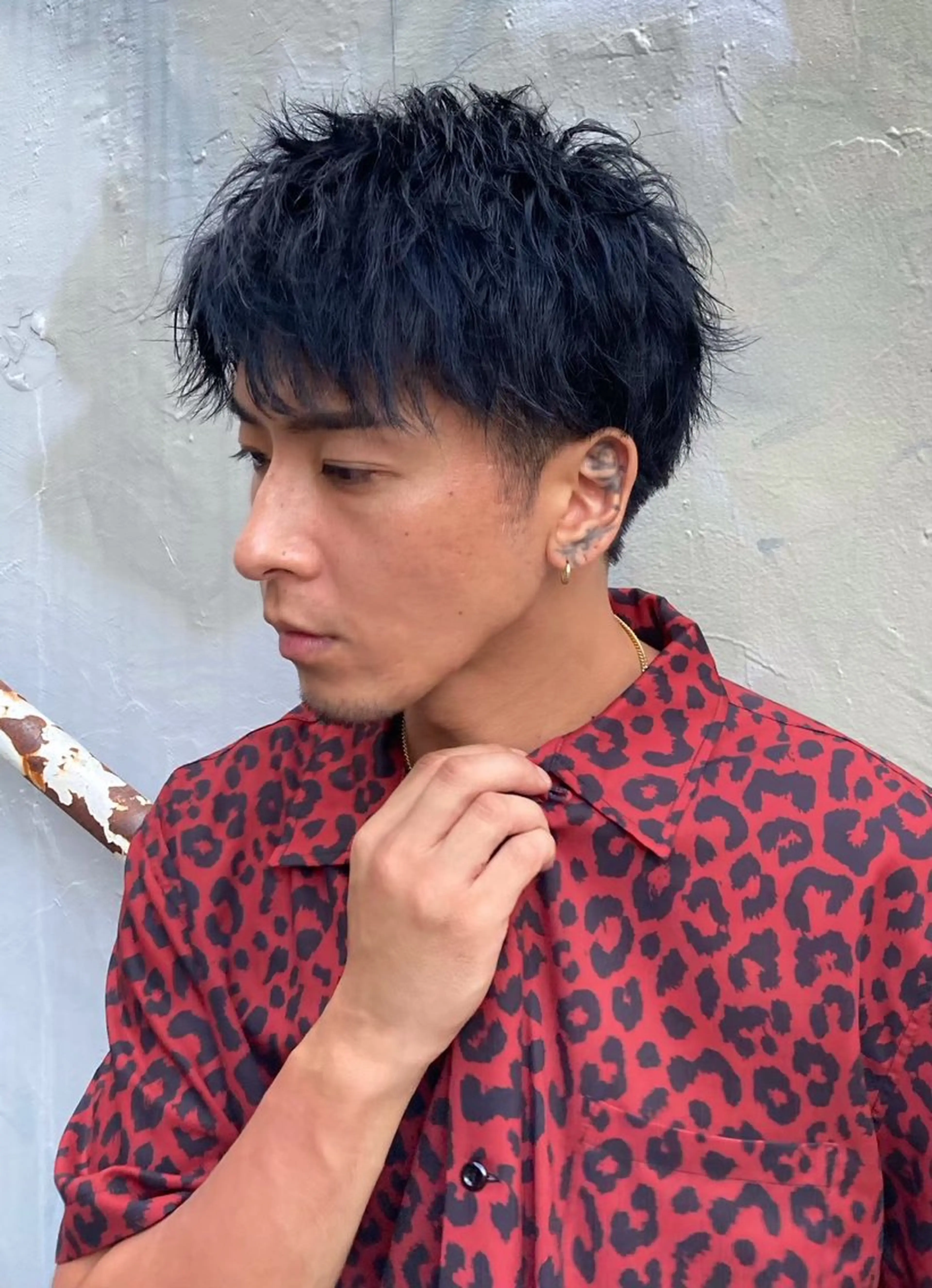 メンズ フェザーパーマ浦和 スパイキーショートのヘアスタイル