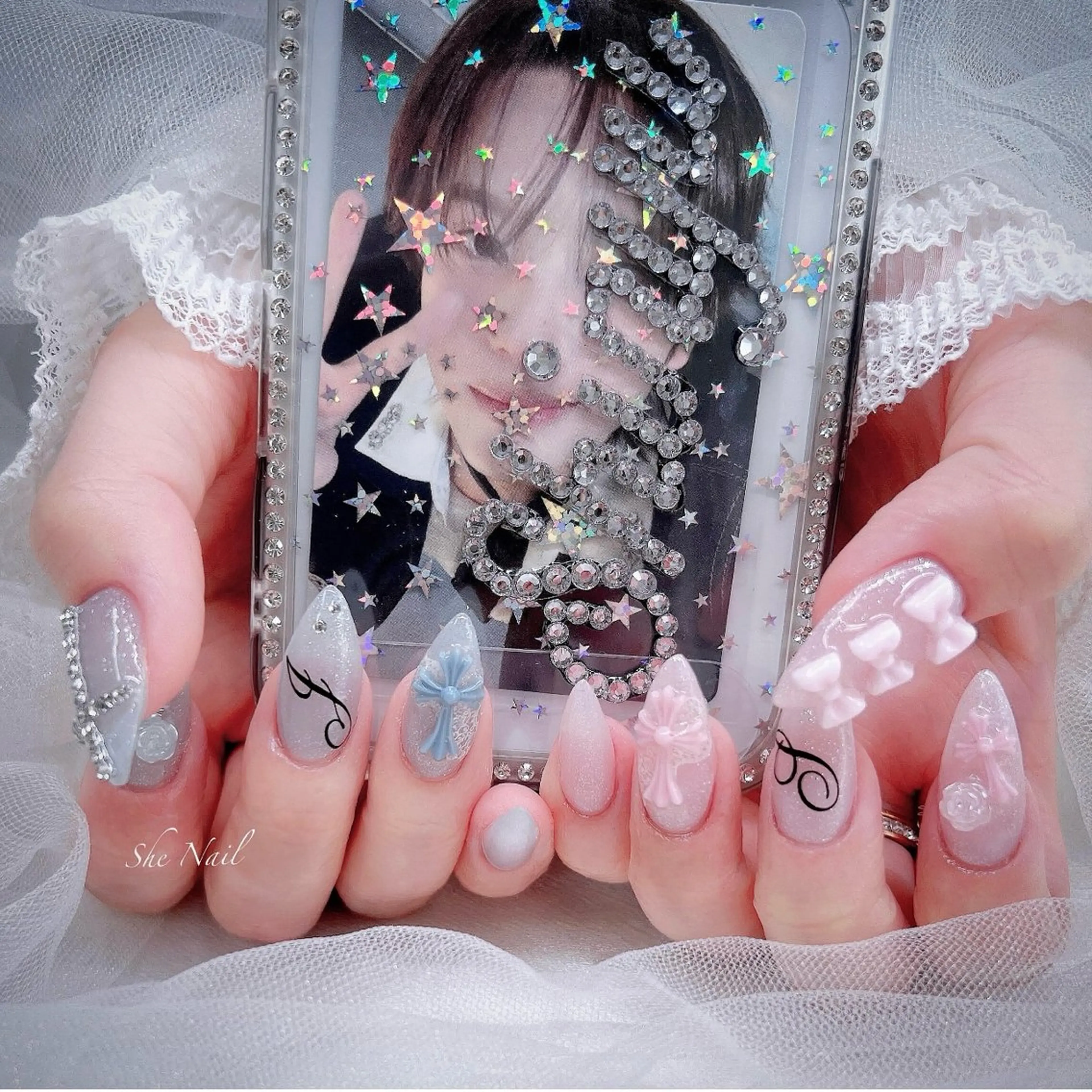 ネイル ジェルネイル レース 夏ネイル ネイルチップ ISA_ BELLAのネイルデザイン