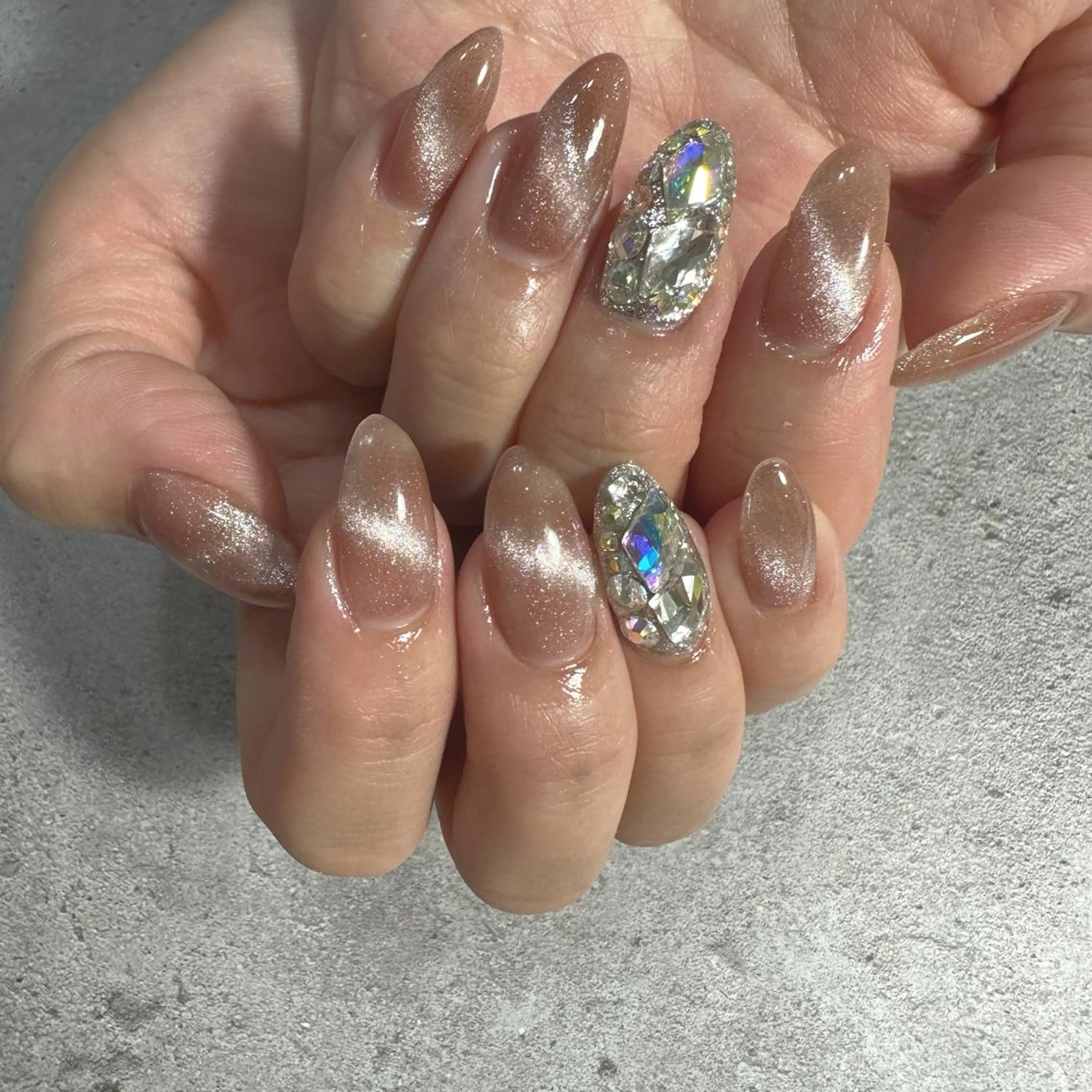 セミロング ネイル マグネットネイル Amour Nail salonのネイルデザイン