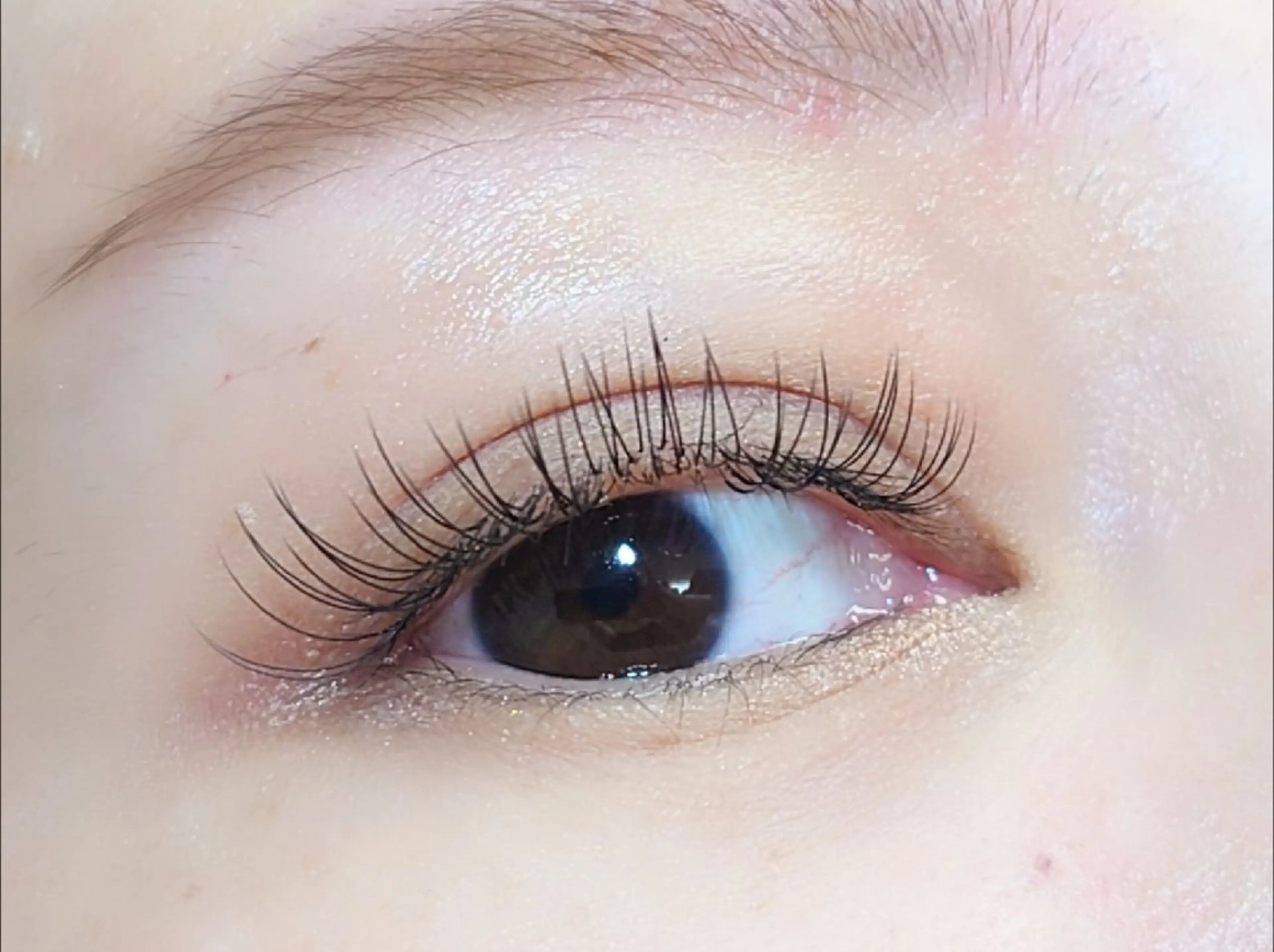 マツエク・マツパ Cカール フラットラッシュ 目尻長め ナチュラル マツエク joie ange 難波店 斎藤のマツエク・マツパデザイン