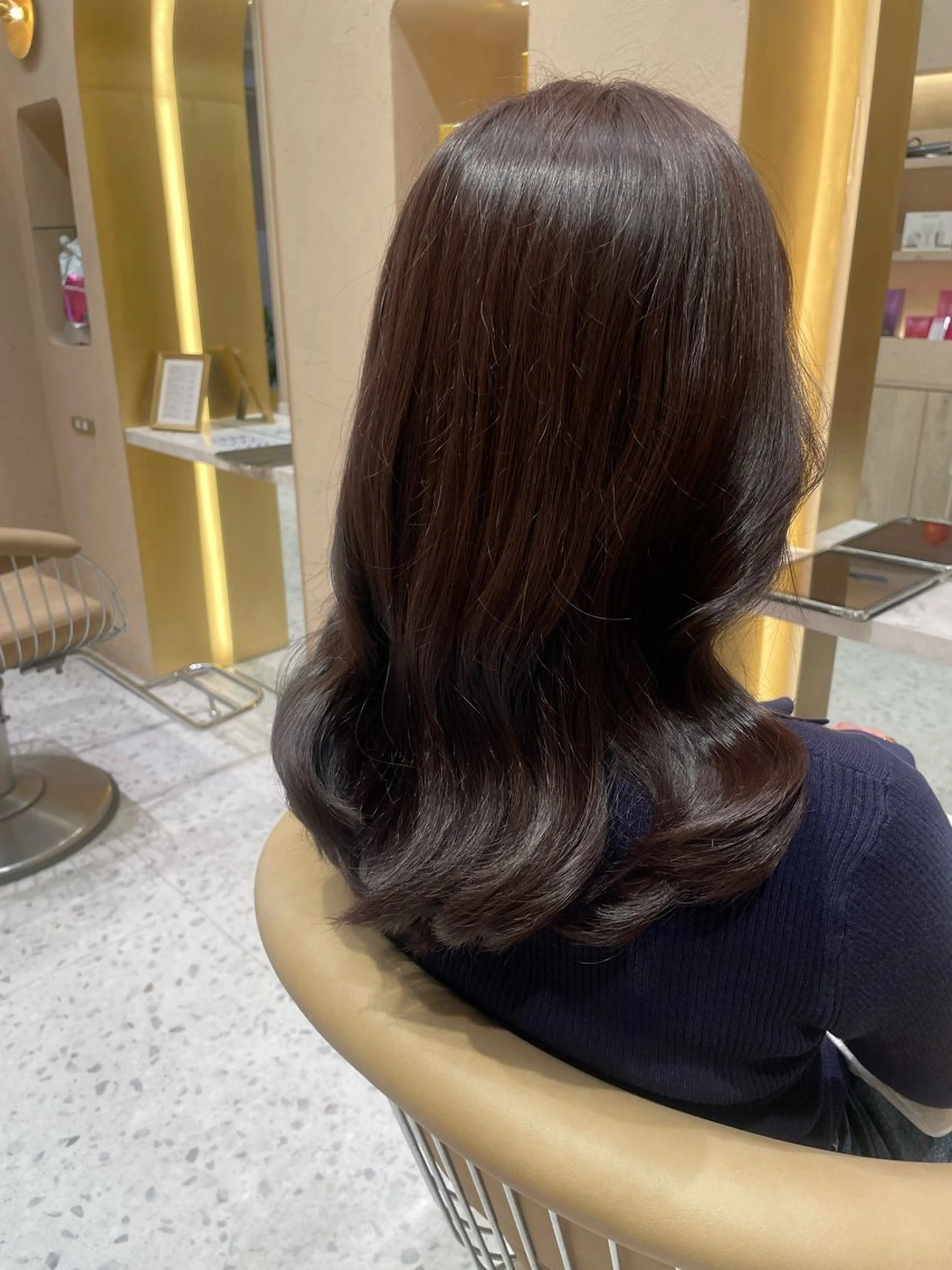 セミロング カット ヘアカラー トリートメント Kanami/韓国風 /艶カラーのヘアスタイル