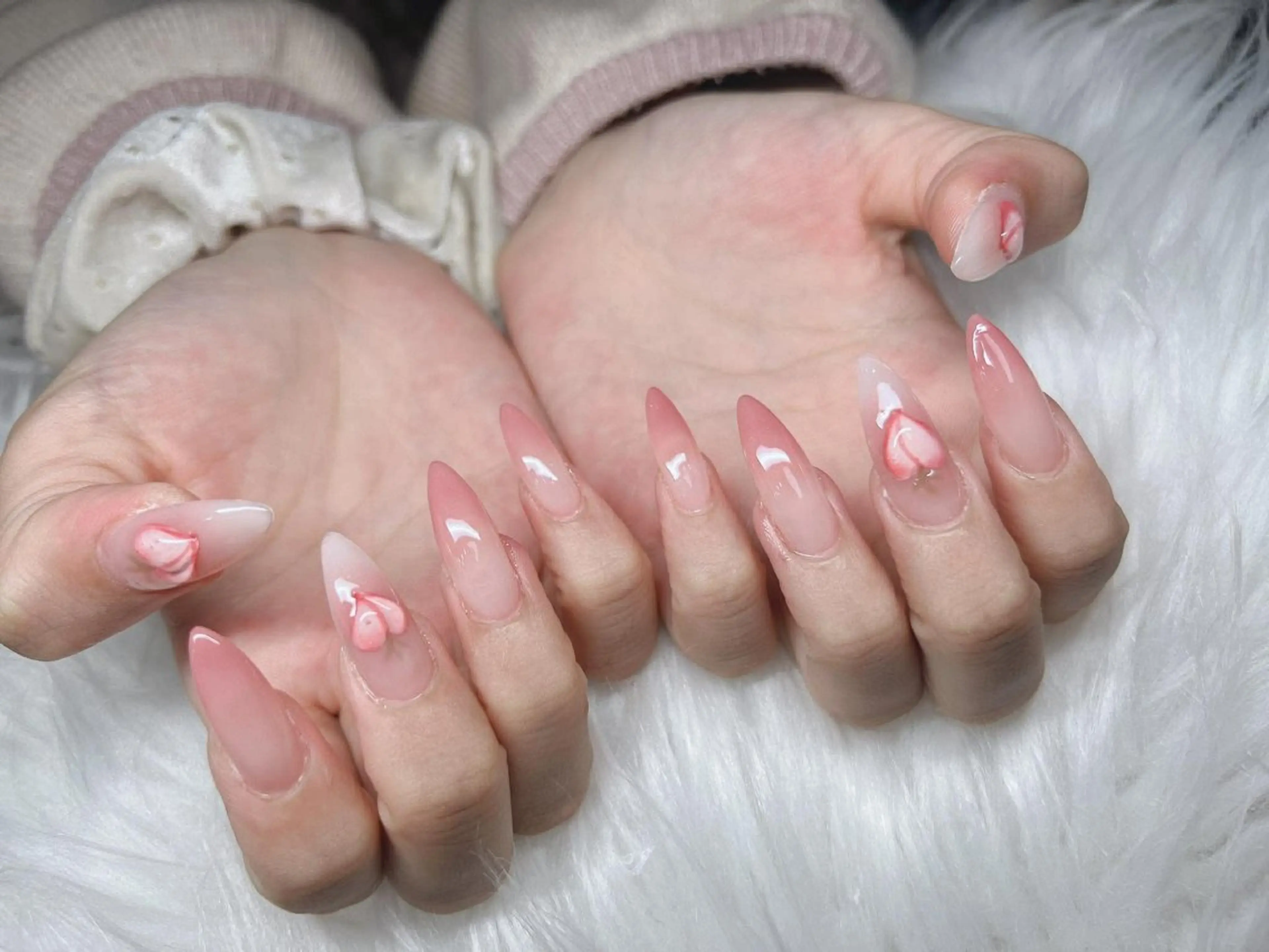 ネイル 長さ出し グラデーション 卒業式 キラキラネイル マグネットネイル ハンドネイル Lee Nailsのネイルデザイン