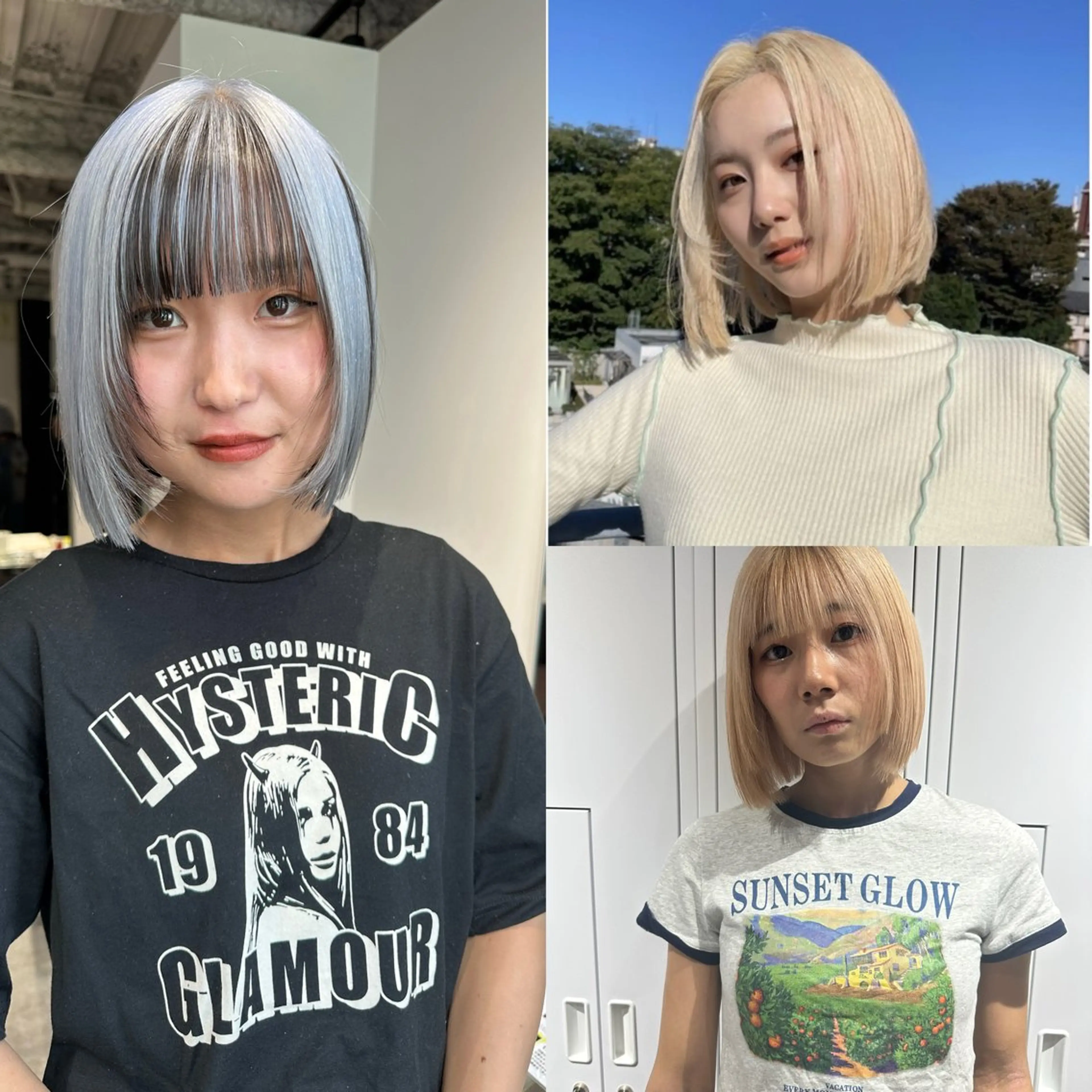 ロング カラー ヘアアレンジ ベージュカラー ブリーチ イヤリングカラー ハイトーンカラー ミルクティーベージュ カット ヘアカラー トリートメント 髪質改善/レイヤー 縮毛矯正/ケラチン耀のヘアスタイル