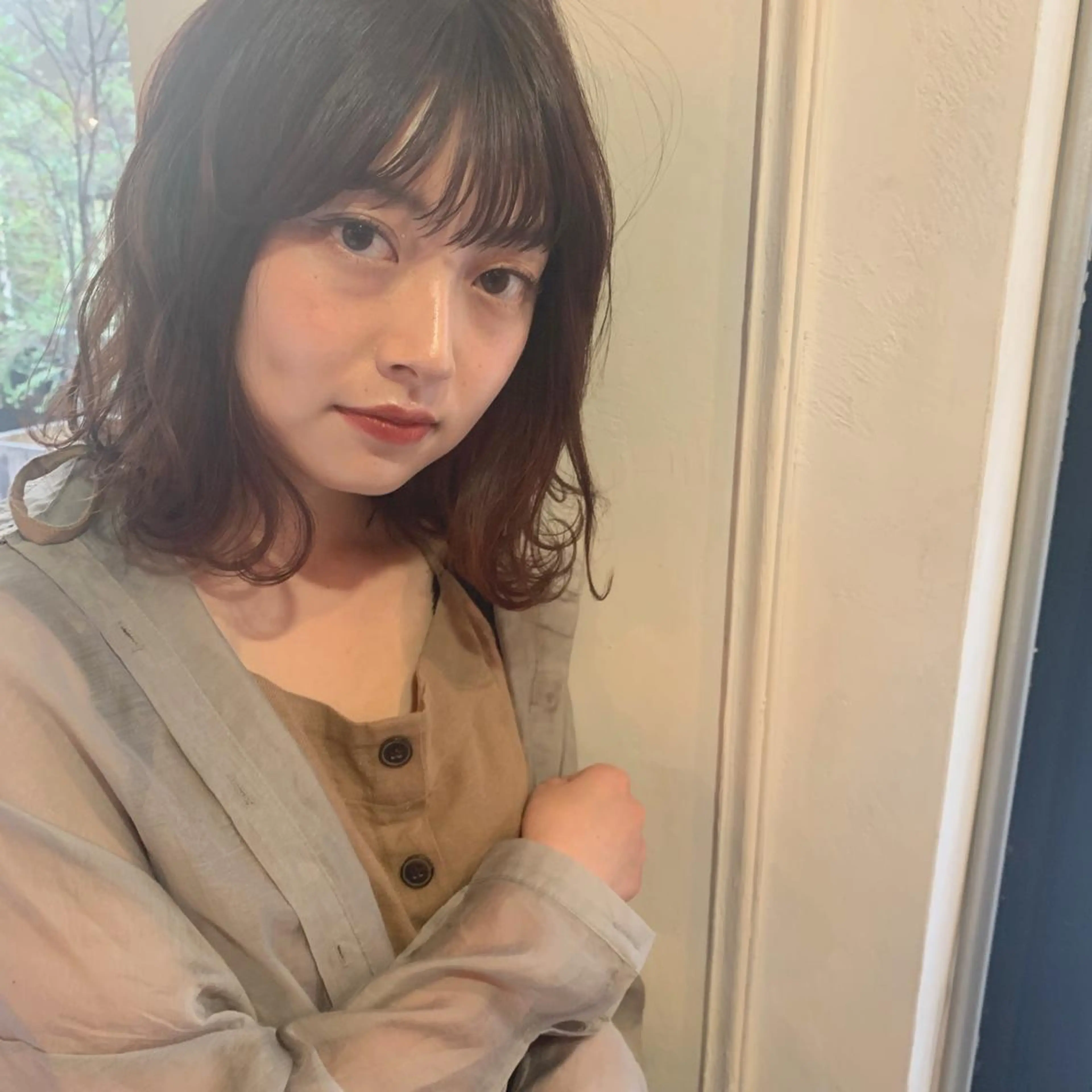 ミディアム パーマ 銀座🤍ボブ/ ミディアム/佐野夢美のヘアスタイル