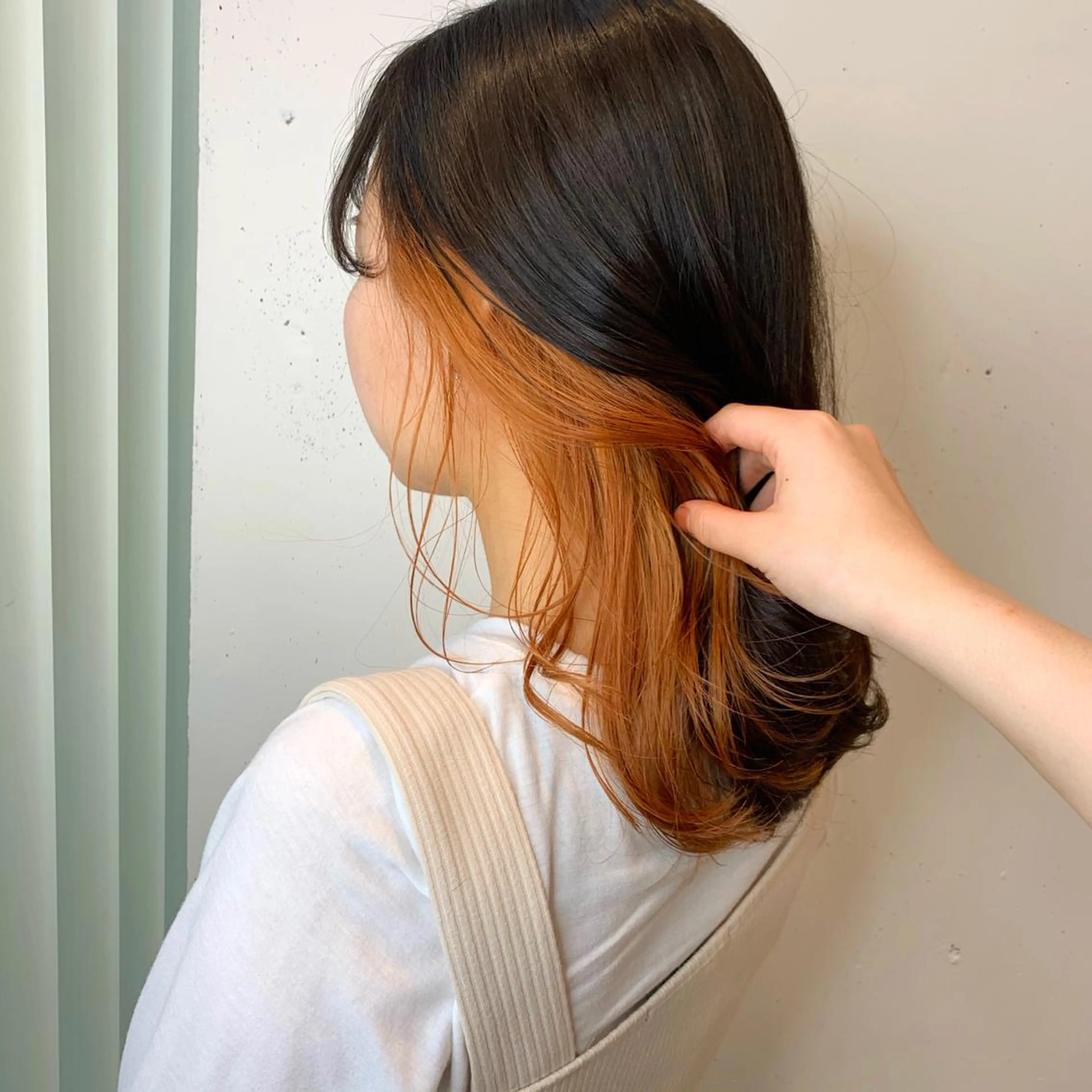 ロング カラー ヘアアレンジ オレンジ マツオカ マコのヘアスタイル