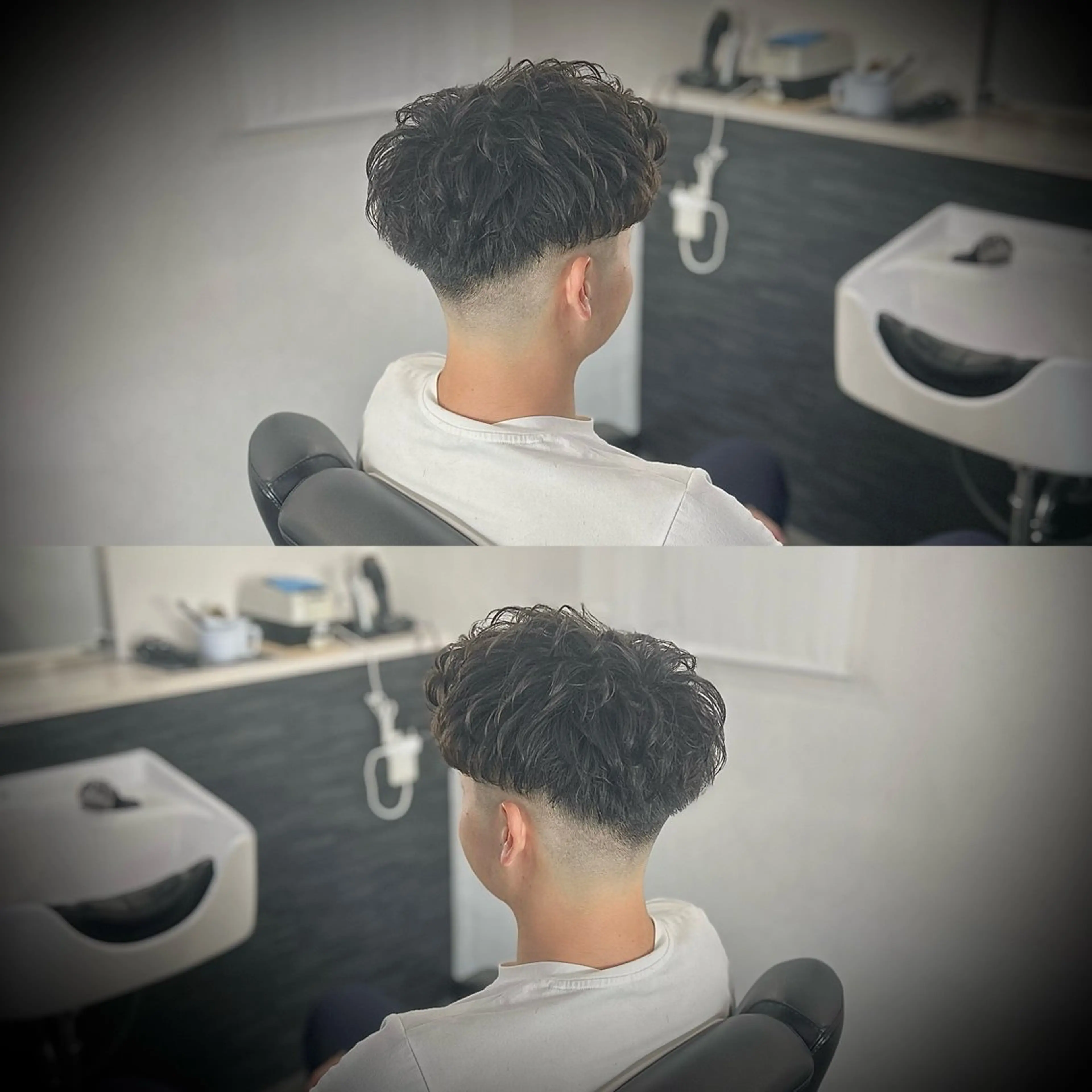 ショート パーマ メンズ フェードカット メンズパーマ スキンフェード 高橋 遼生のヘアスタイル