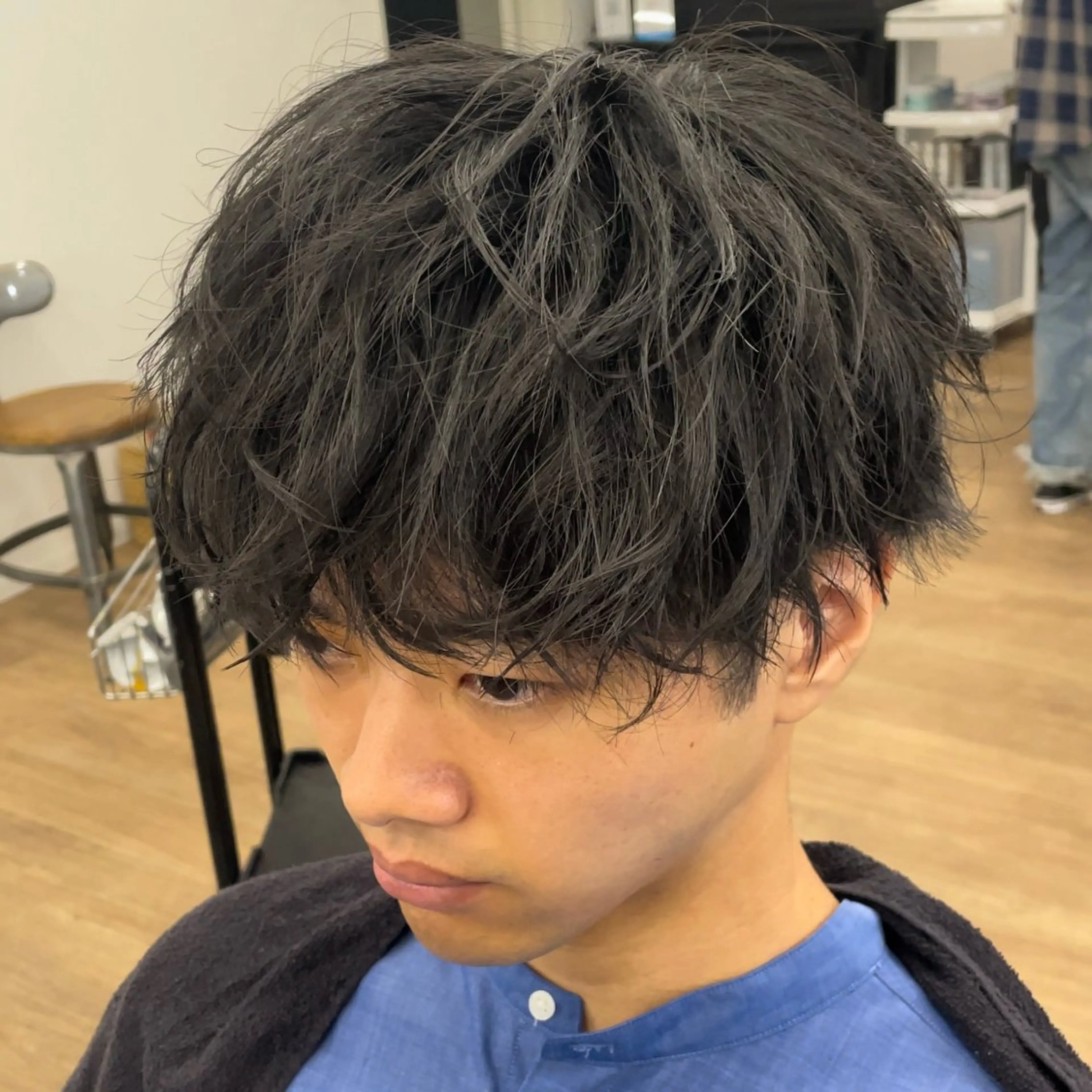 ショート ハイライト 韓国風ヘア レイヤーカット ショートヘア 縮毛矯正 🫧 下島友弥 【メンズ特化美容師】のヘアスタイル