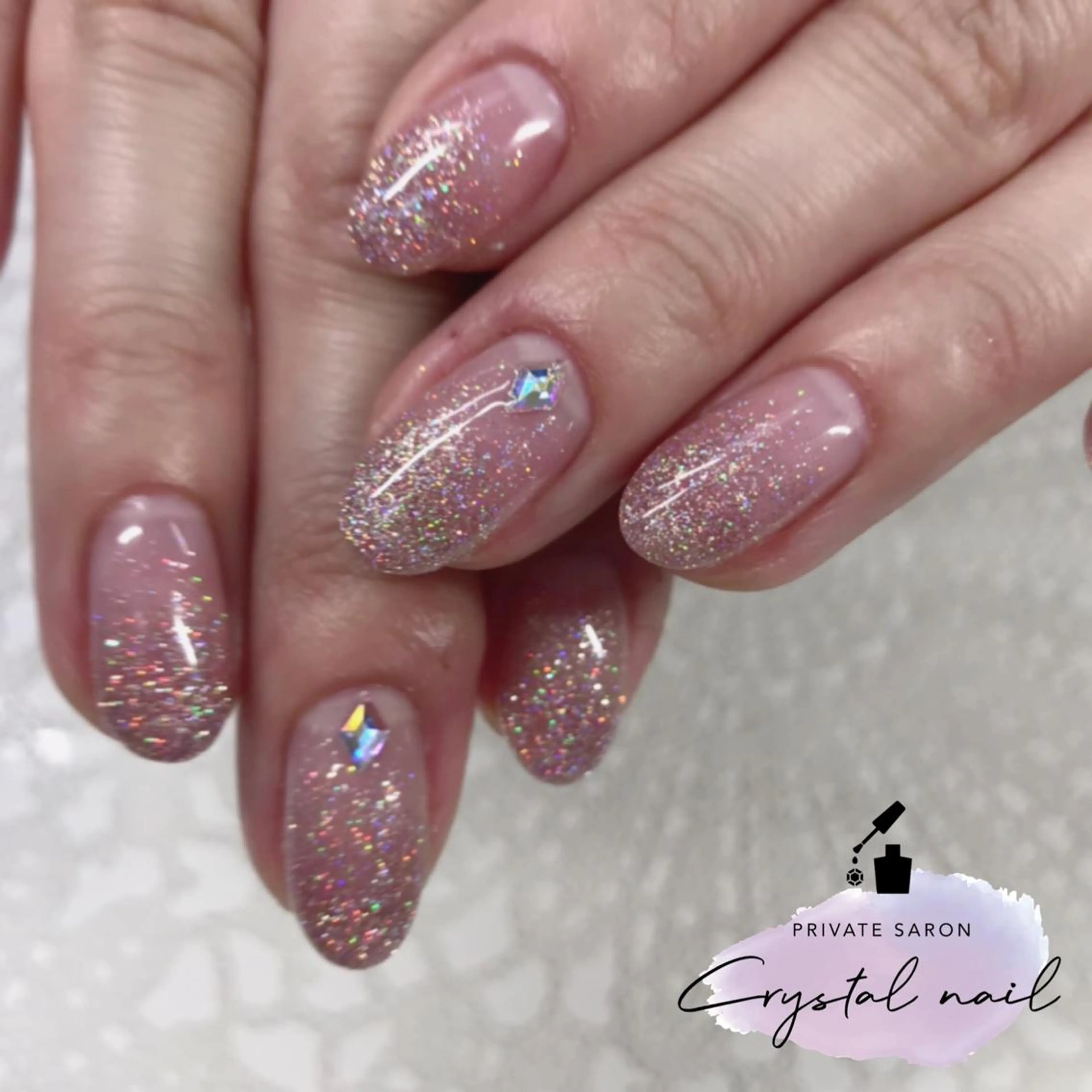 ネイル グラデーション ラメ(グリッター) ラメグラデーション ハンドネイル SCENERY NAILのネイルデザイン