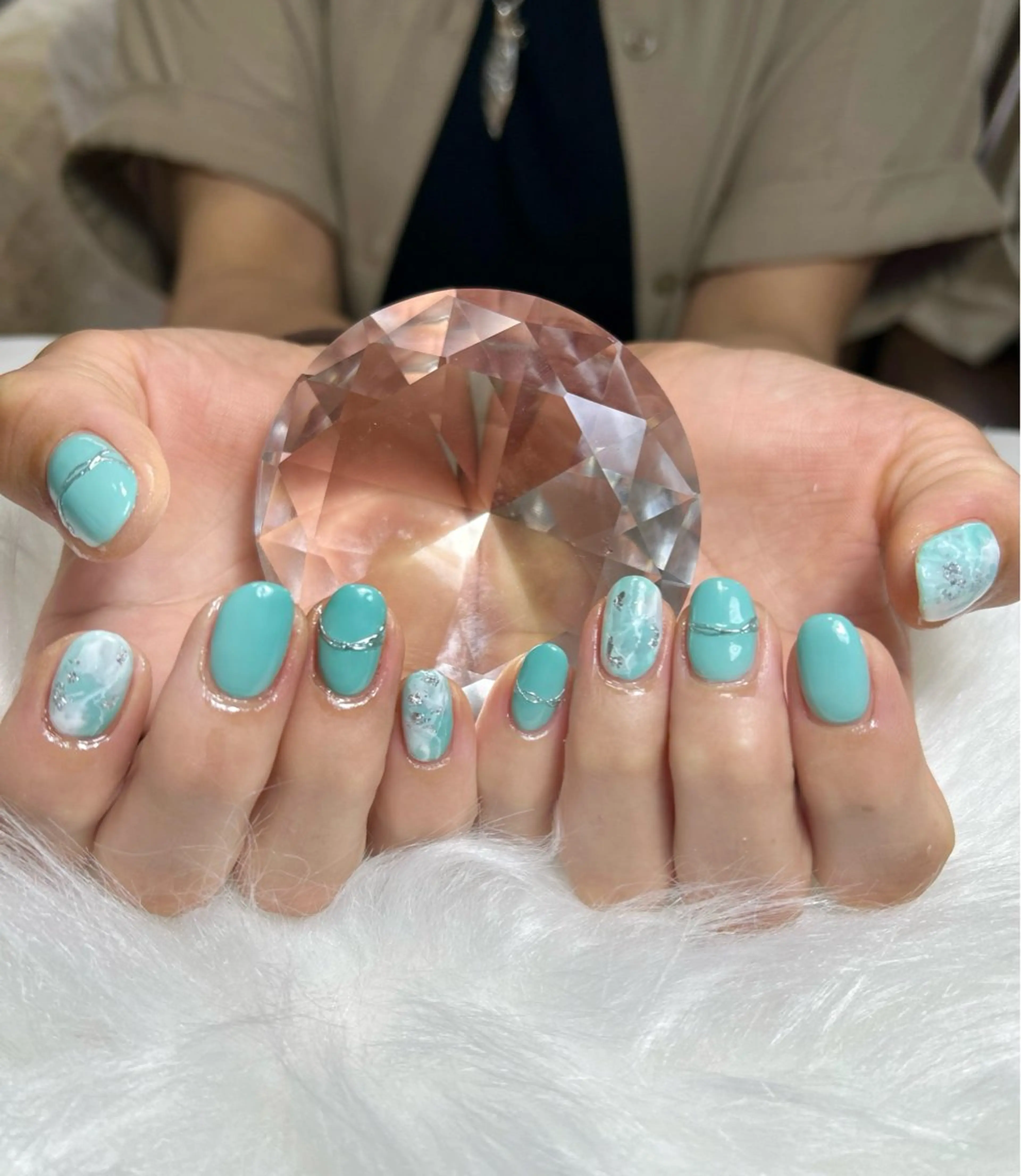 ネイル アートネイル オーロラネイル チークネイル 長さ出し フットネイル Chan nailsのネイルデザイン