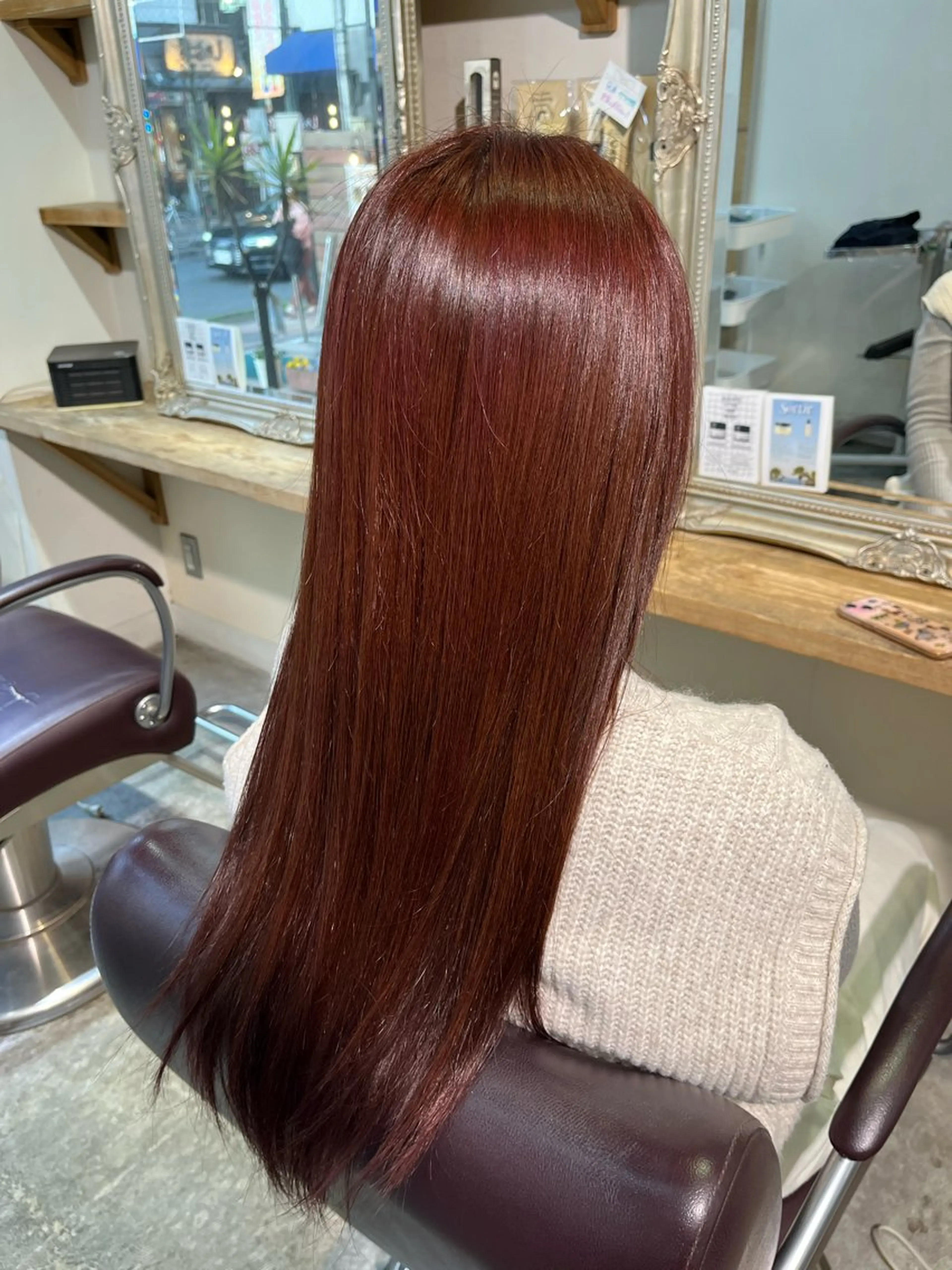 ロング カラー ヘアカラー トリートメント フェザーパーマ🌙 毛流れ yuzukiのヘアスタイル