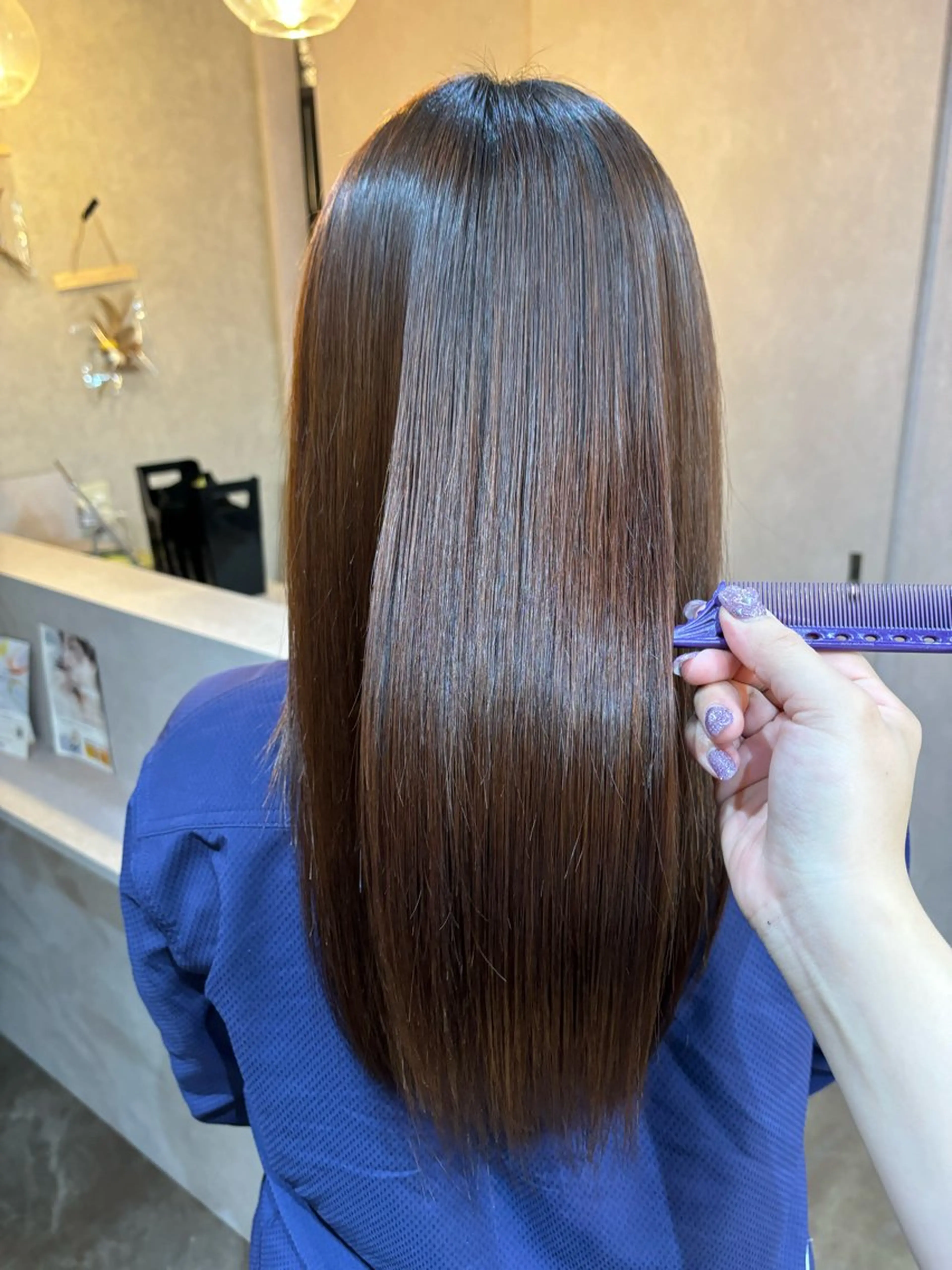 ロング 髪質改善 縮毛矯正 トリートメント 💜髪質改善/ 艶カラー/ミナ🩷のヘアスタイル