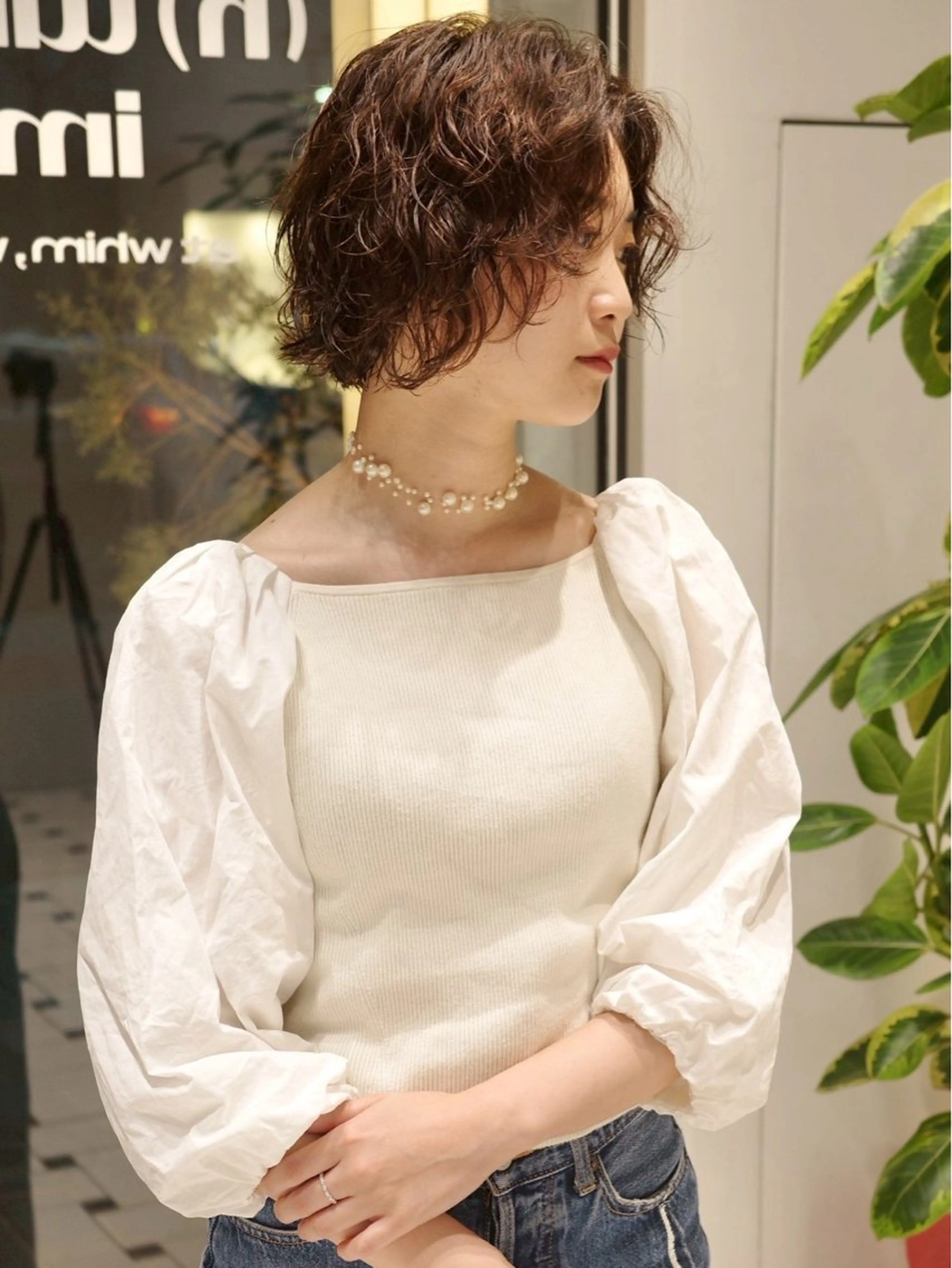 ショート カラー パーマ カット ヘアカラー パーマ トリートメント (h)wim ウィムのヘアスタイル